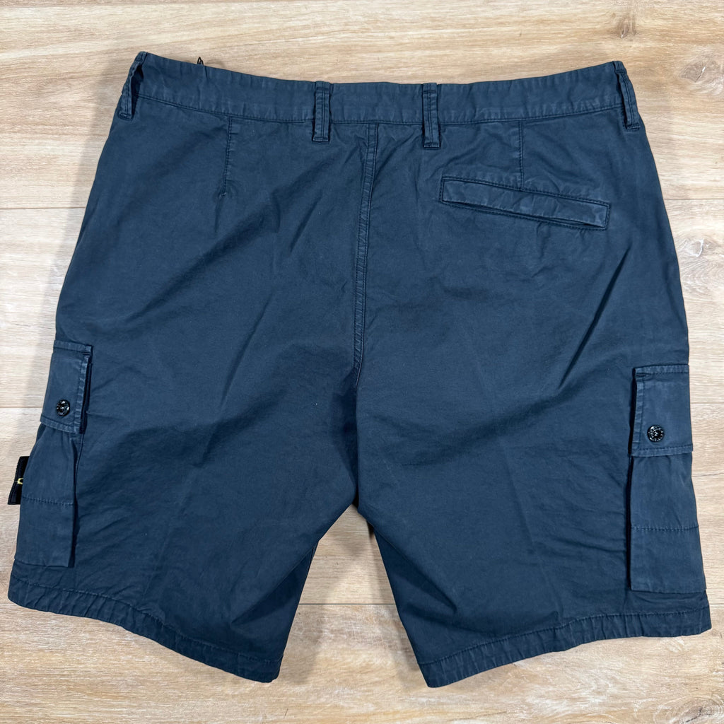 Stone Island Supima Twill Stretch-TC Cargo Bermuda Shorts in Navy Ironleague