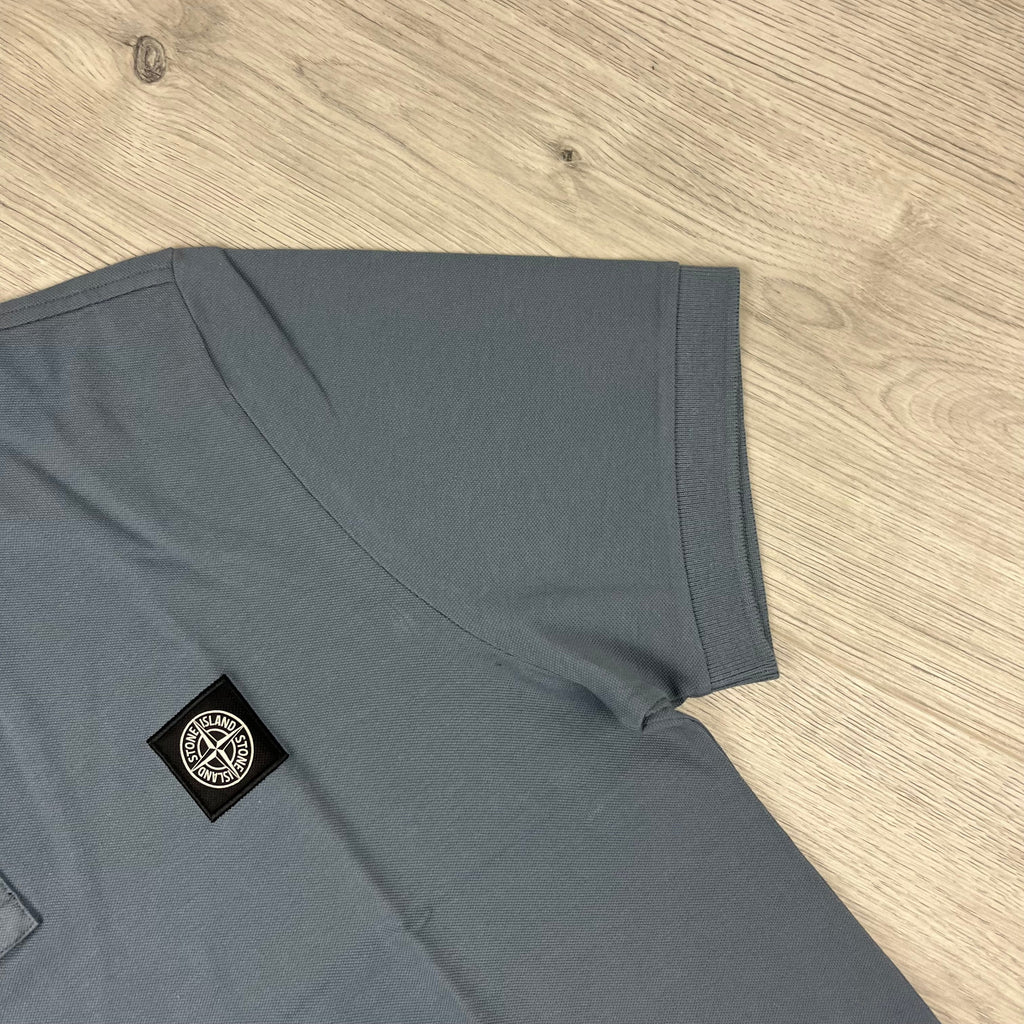 Stone Island Patch Polo Shirt - Avio Blue Ironleague