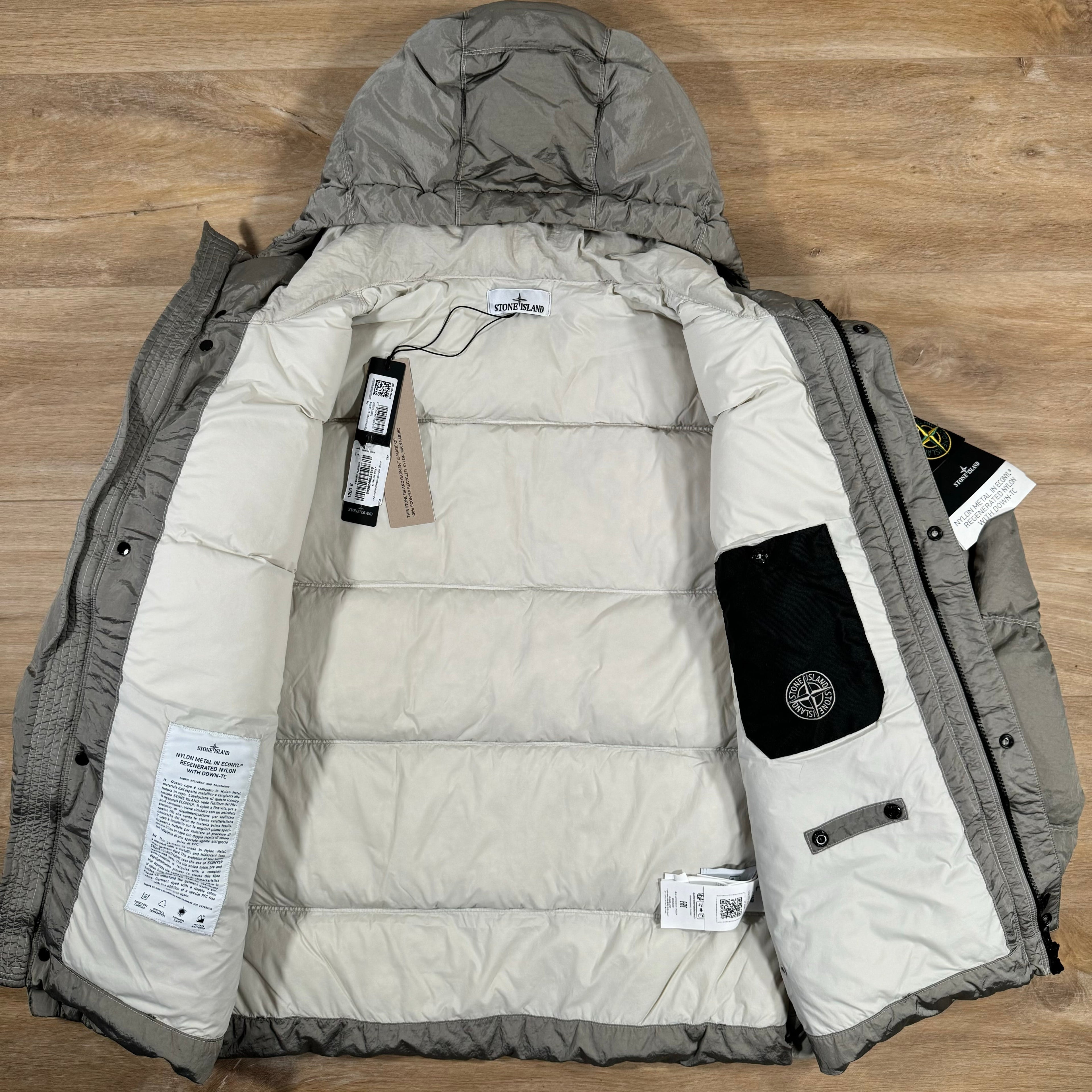 Stone Island Nylon Metal Down Jacket in Plaster Ironleague