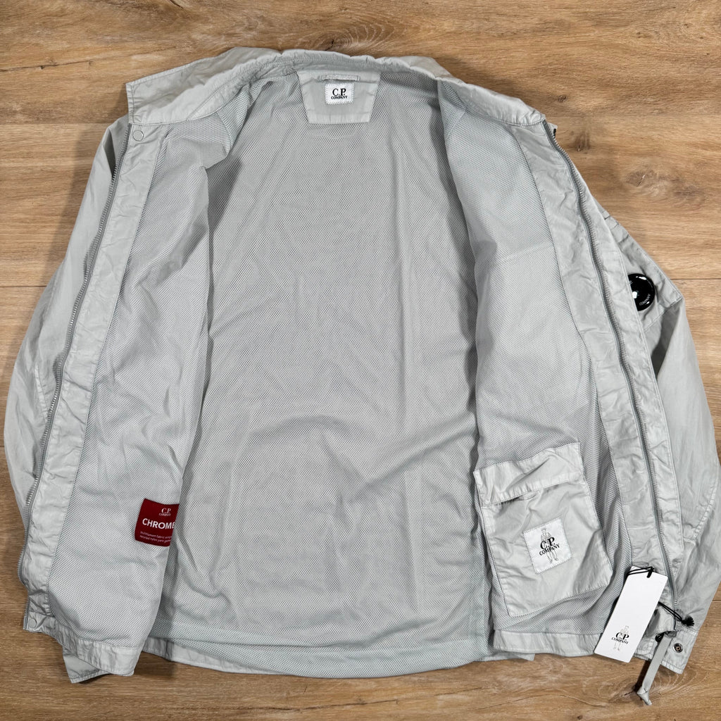 CP Company Chrome-R Lens Overshirt in Blue Fox - Grey Ironleague