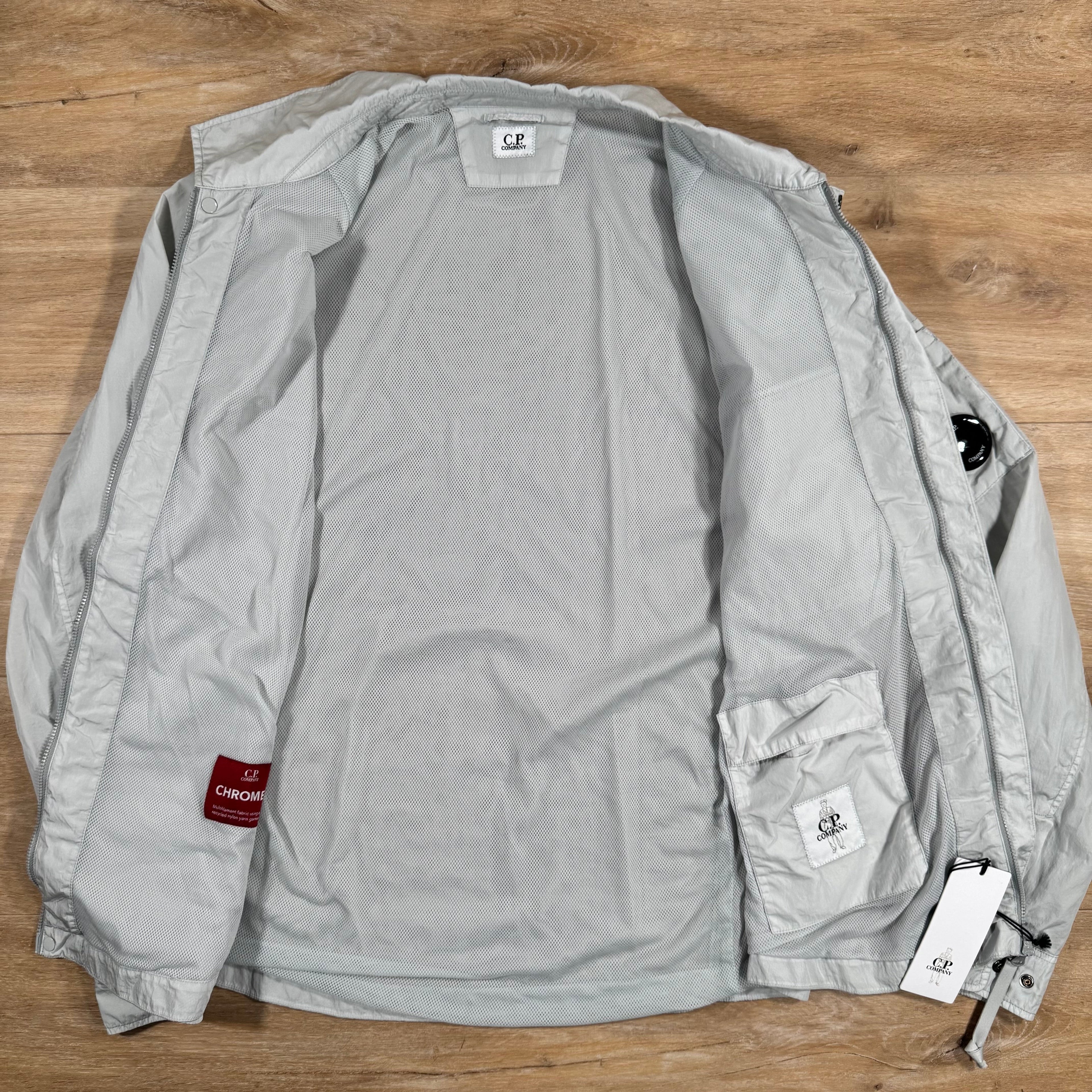 CP Company Chrome-R Lens Overshirt in Blue Fox - Grey Ironleague
