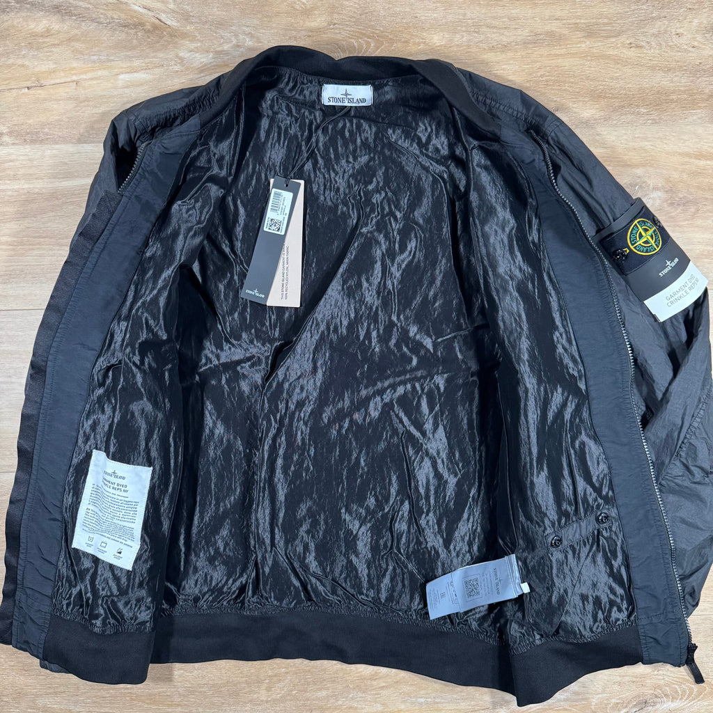 Stone Island Crinkle Reps R-NY Bomber Jacket in Black Ironleague