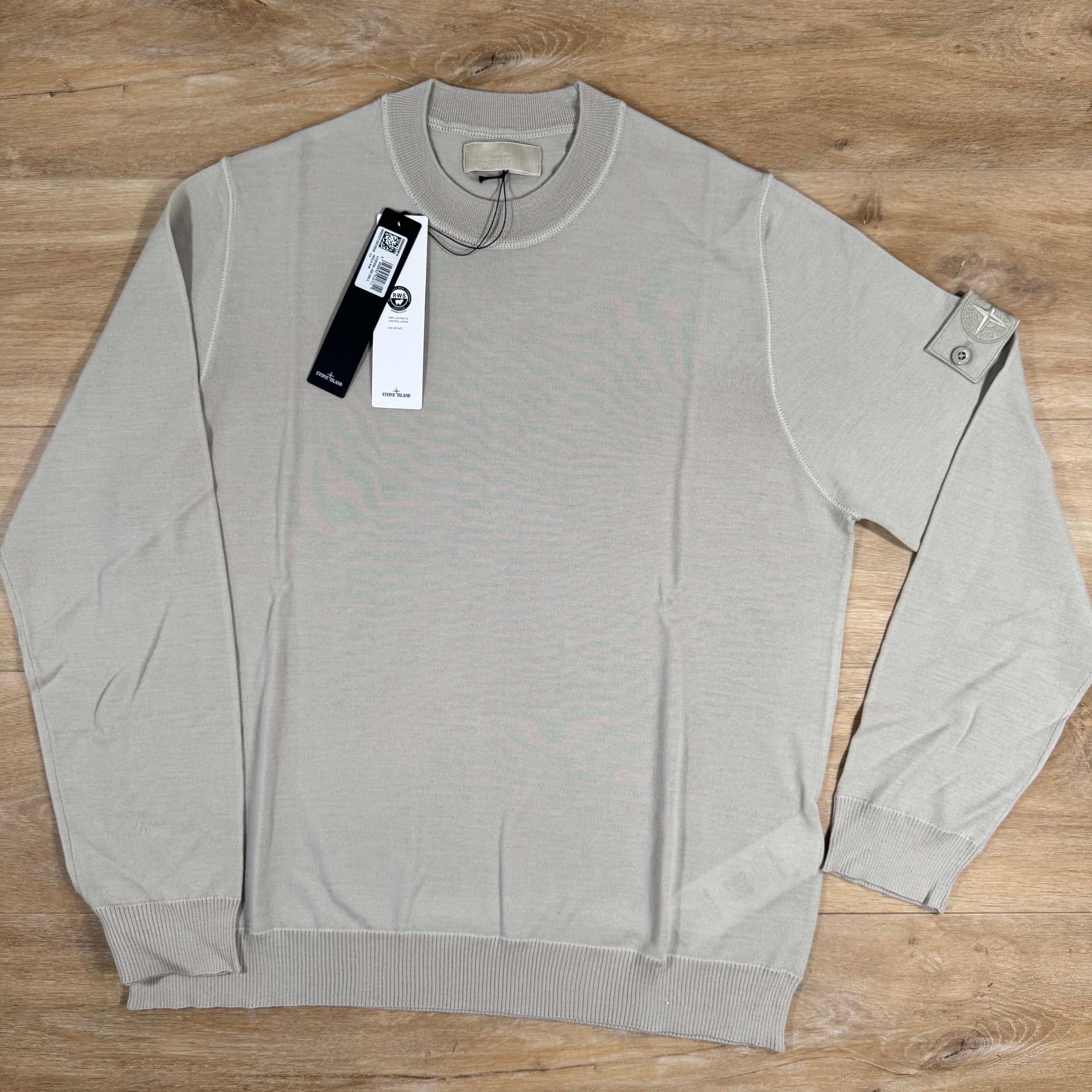 Stone Island Light Pure Wool Ghost Sweatshirt in Beige Ironleague