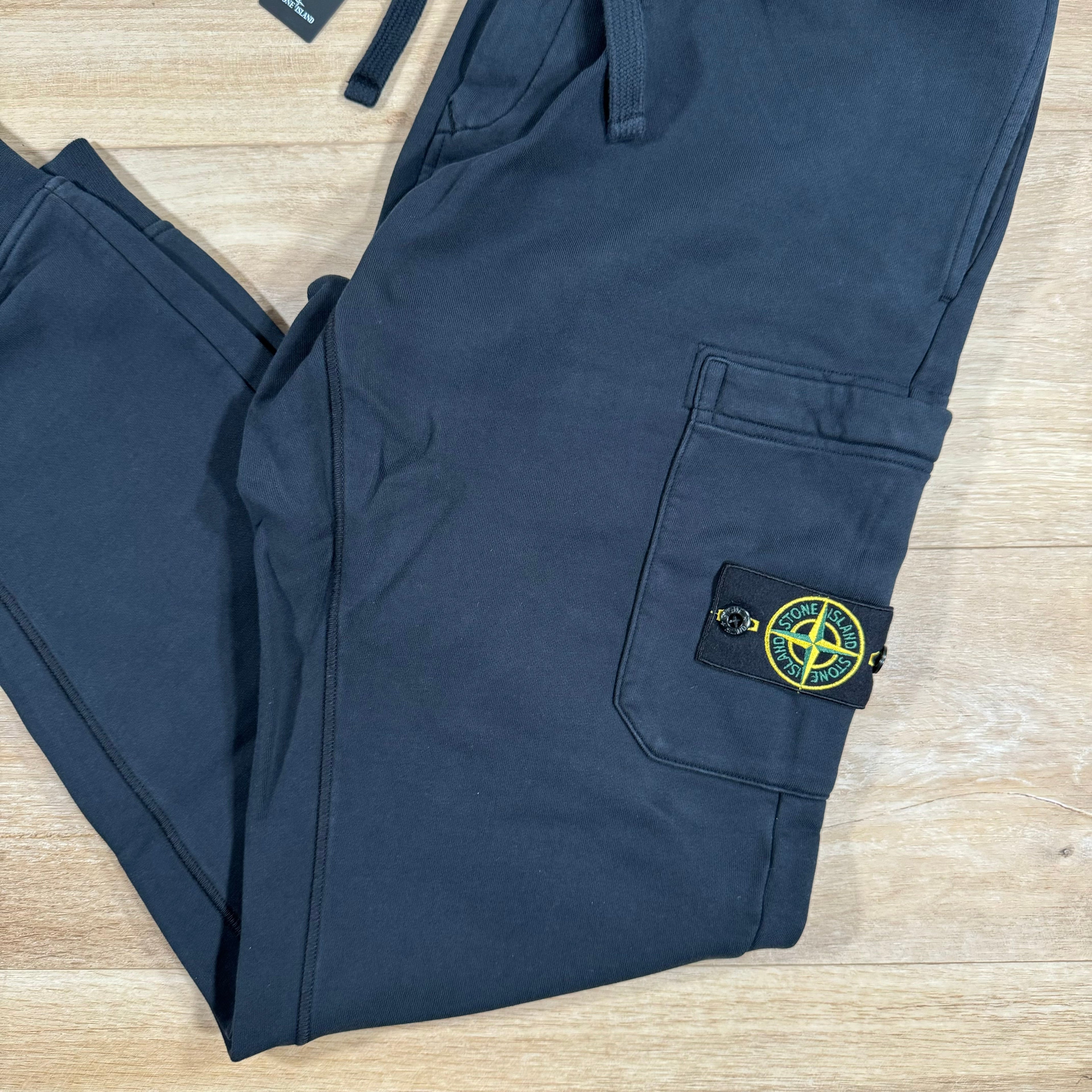 Stone Island Slim Fit Cargo Sweatpants in Navy Ironleague