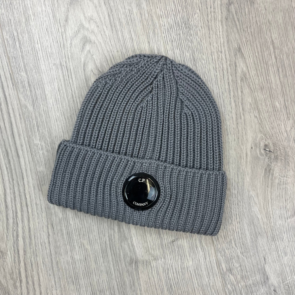 CP Company Lens Beanie - Grey Ironleague