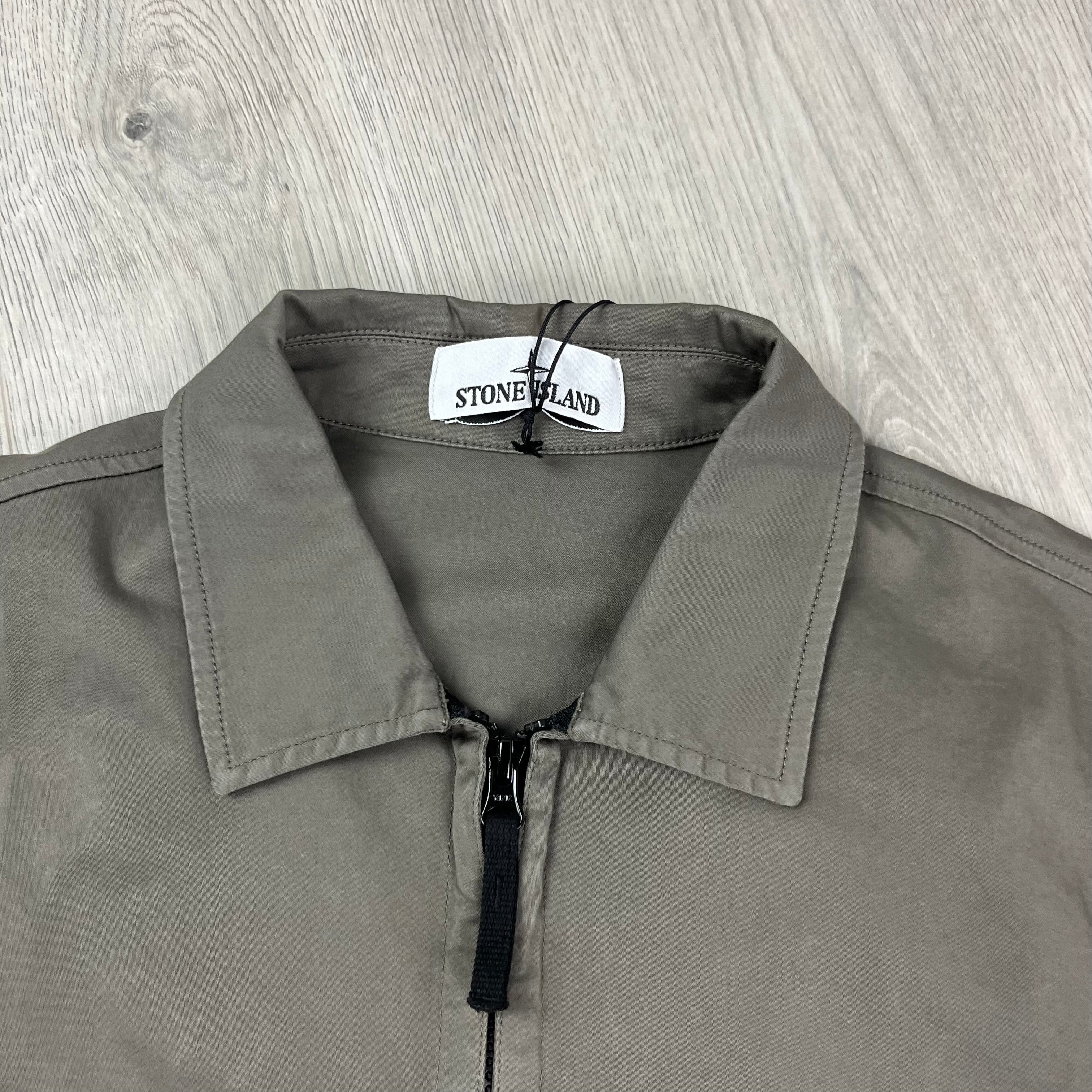 Stone Island Zip Overshirt - Walnut Ironleague