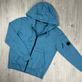 CP Company Light Fleece Zip Hoodie - Aegean Blue Ironleague