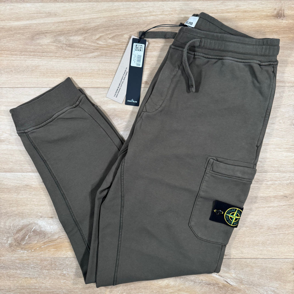 Stone Island Slim Fit Sweatpants in Military Green Ironleague