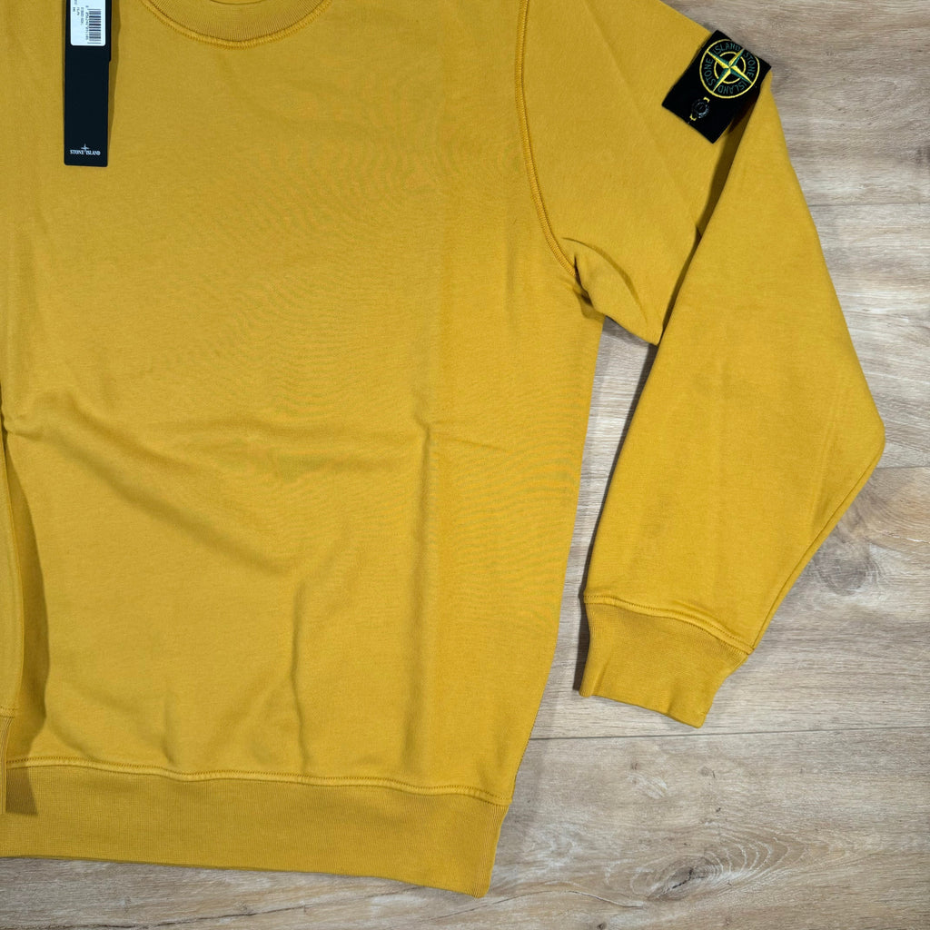 Stone Island Garment Dyed Crewneck Sweatshirt in Mustard Ironleague