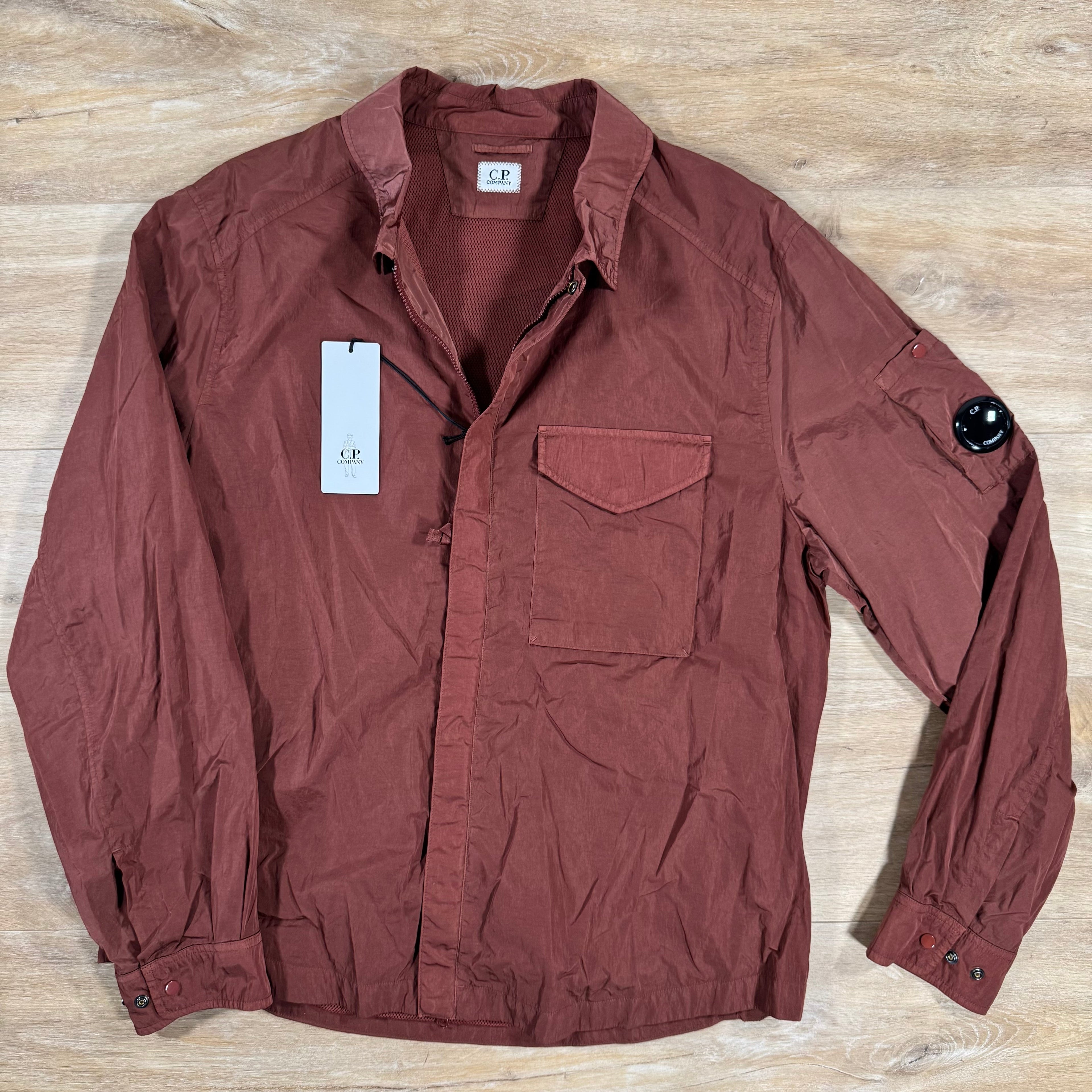CP Company Chrome-R Lens Overshirt in Sable - Brown Ironleague