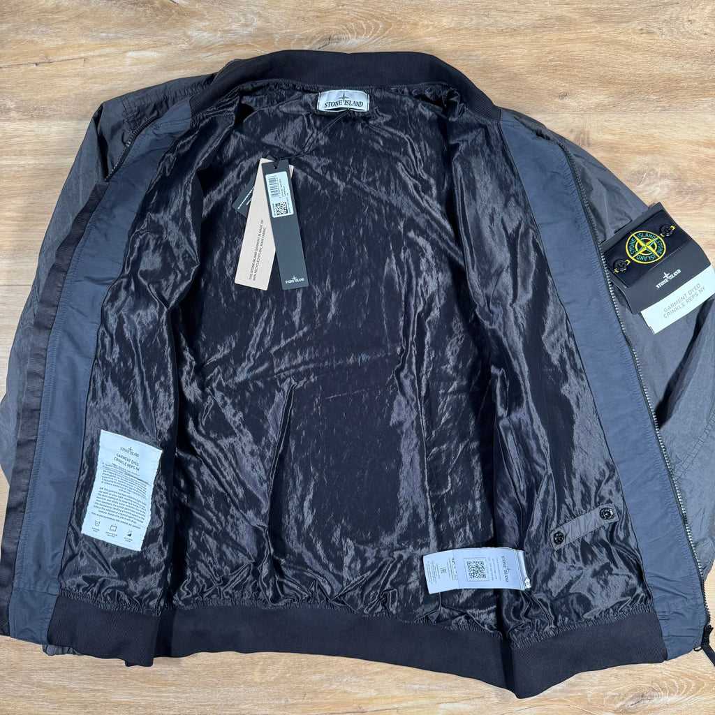 Stone Island Crinkle Reps R-NY Bomber Jacket in Charcoal Grey Ironleague