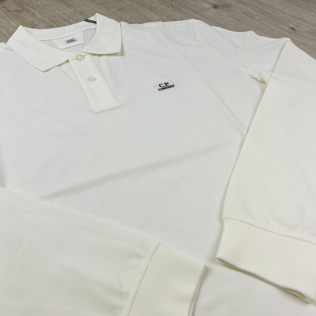 CP Company Piquet Polo Shirt - White Ironleague