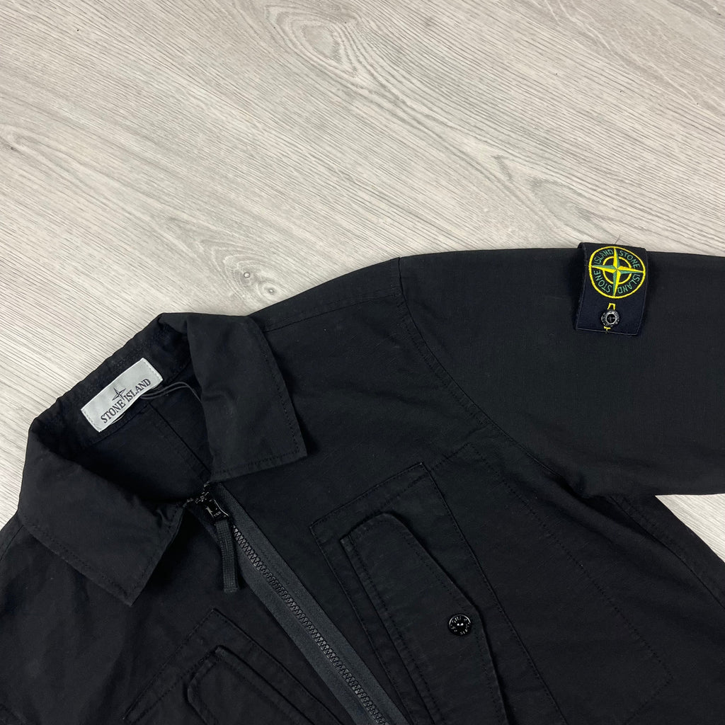 Stone Island Zip Overshirt - Black Ironleague
