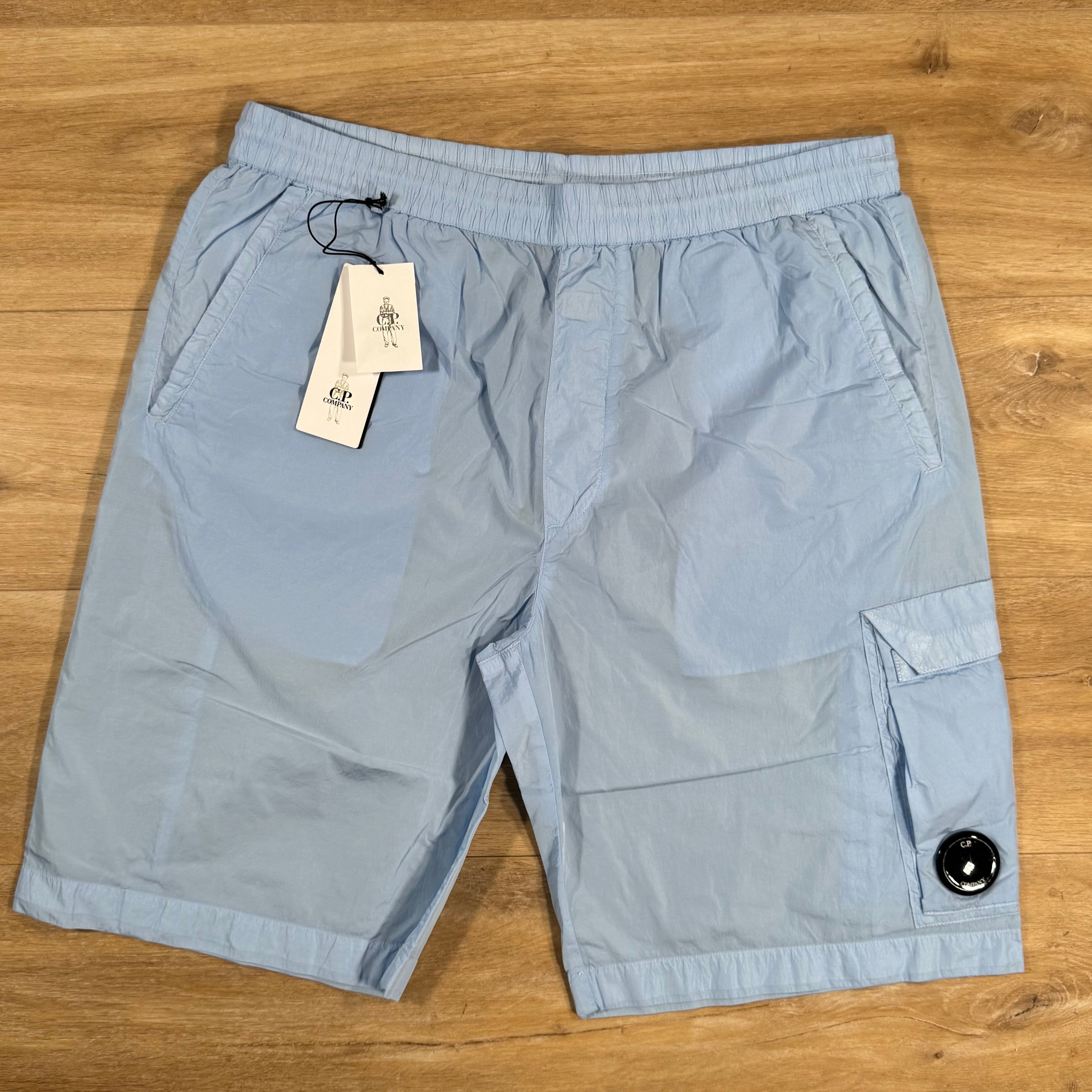 CP Company Chrome-R Cargo Shorts in Cerulean - Light Blue Ironleague
