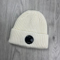 CP Company Lens Beanie - White Ironleague