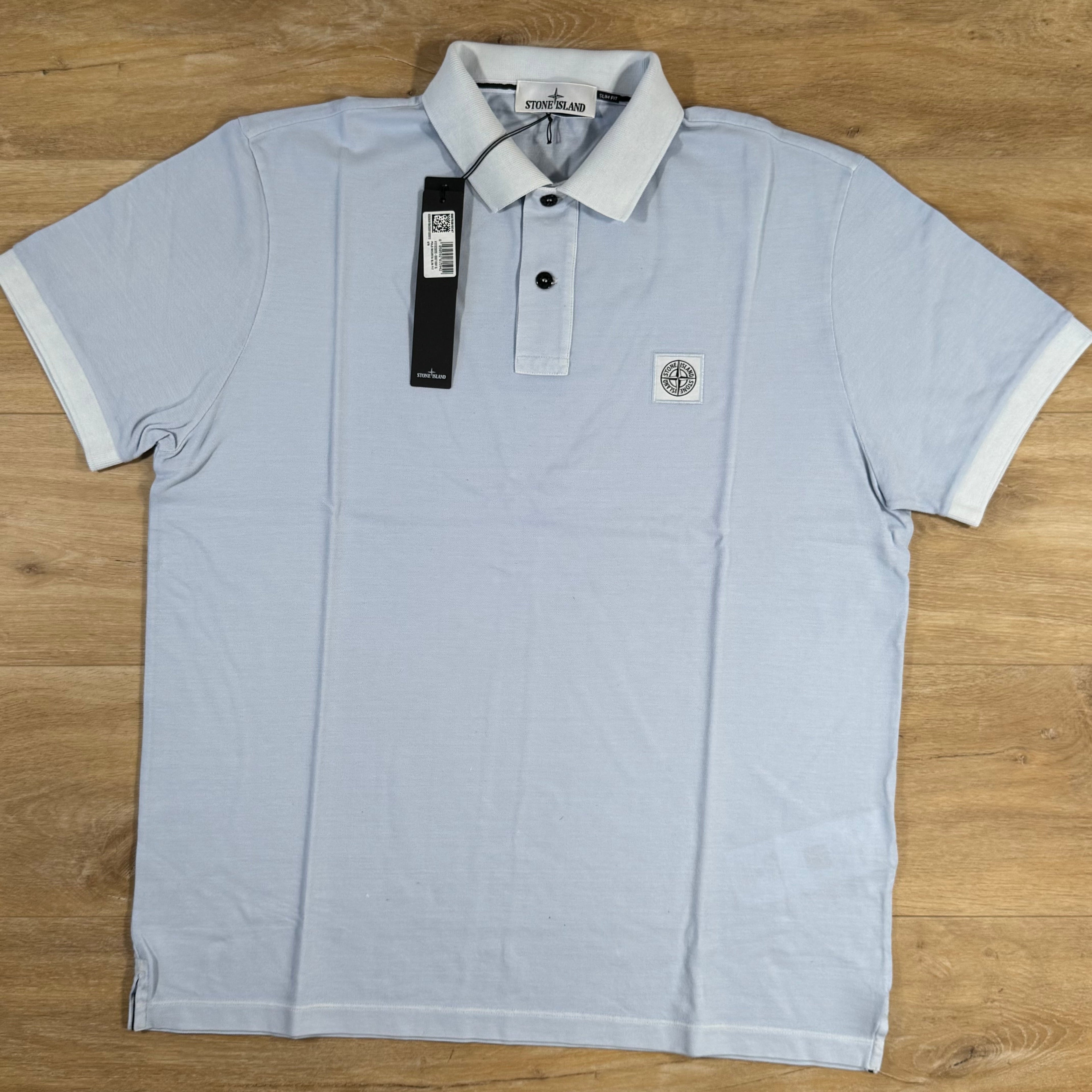 Stone Island Organic Cotton Overdye Polo Shirt in Sky Blue Ironleague
