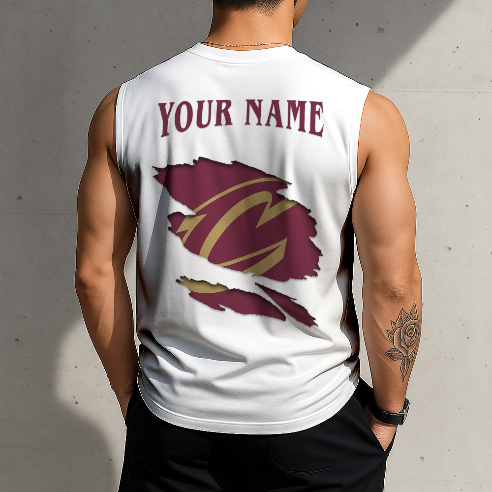 FINAL SALE - NEW CUSTOMIZED NBA02 CCA CLEVELAND CAVALIERS TANKTOP & GYM SHIRT