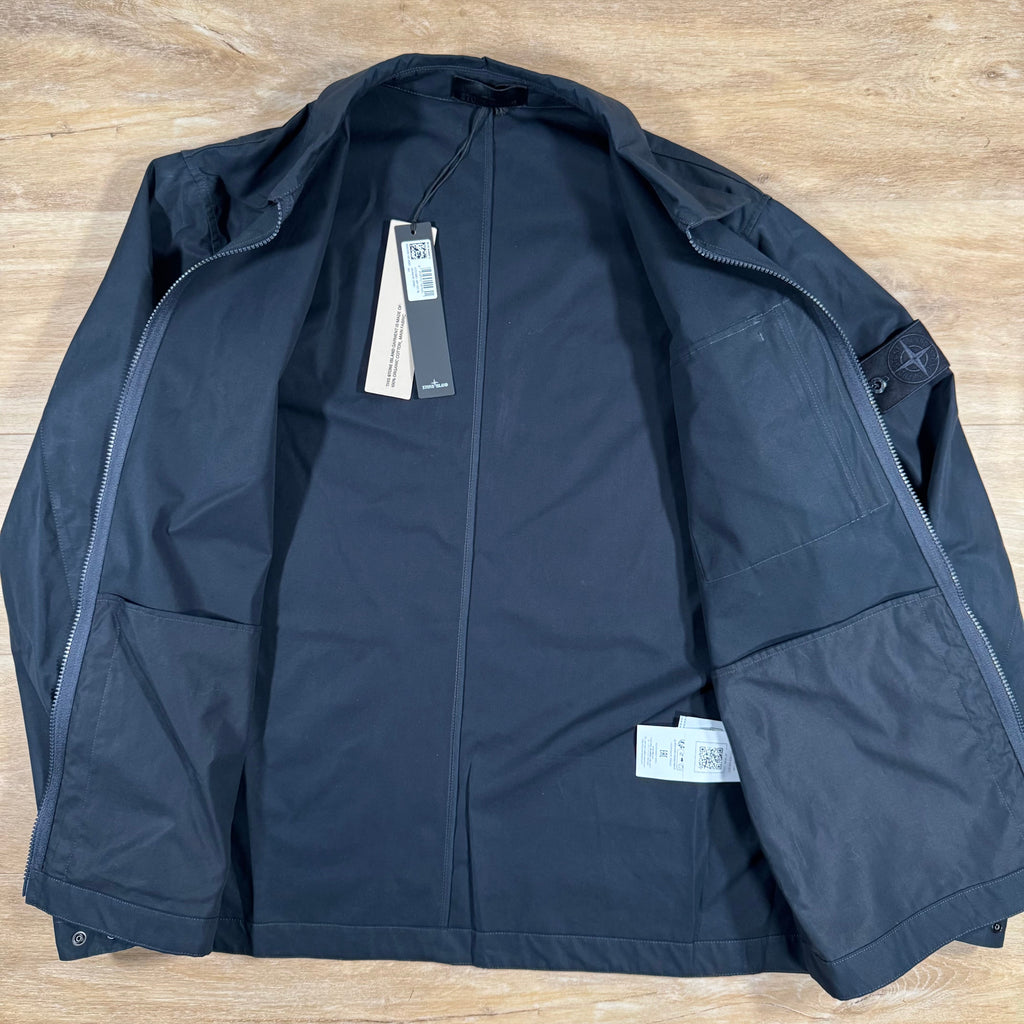 Stone Island Weatherproof Canvas Ghost Overshirt in Navy Ironleague