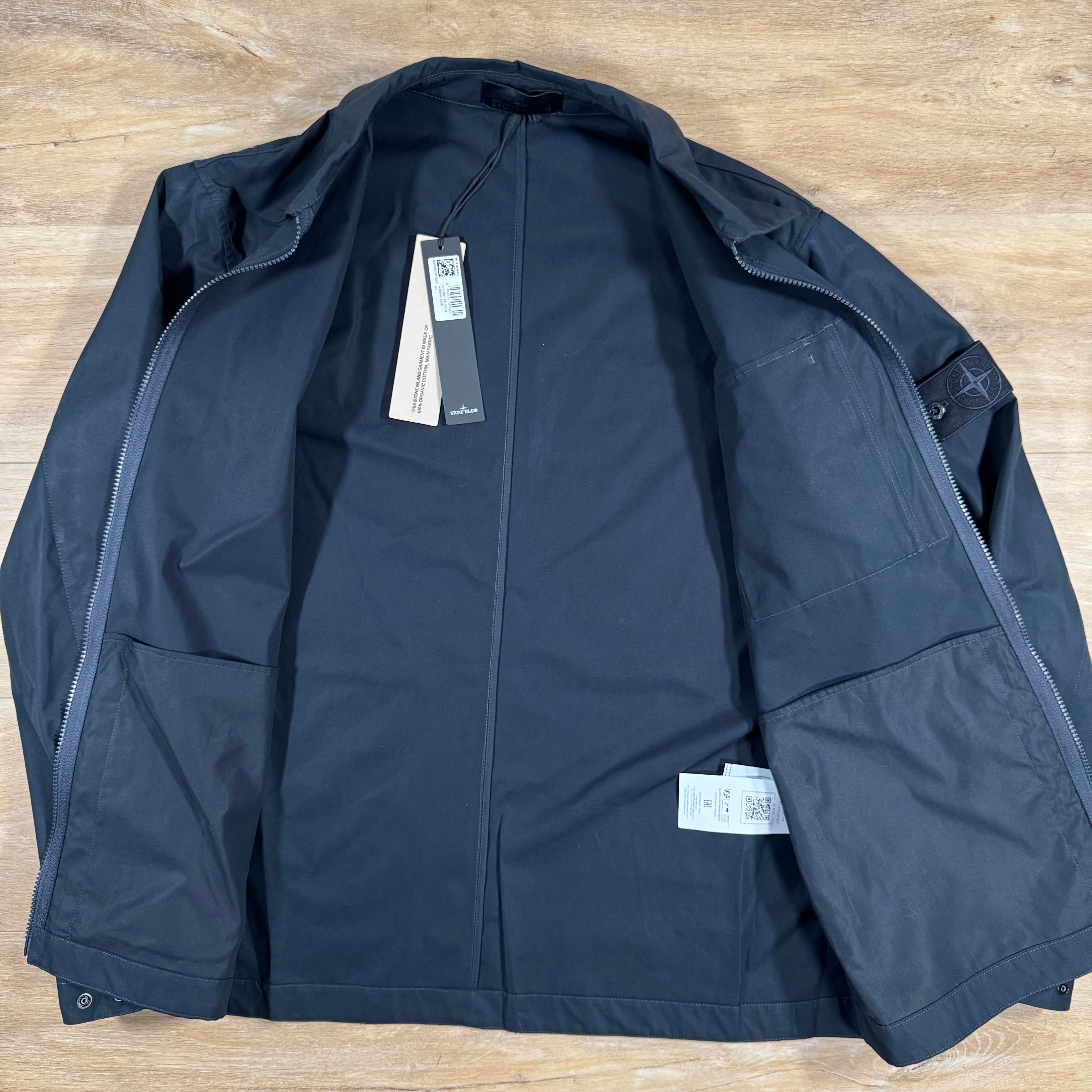 Stone Island Weatherproof Canvas Ghost Overshirt in Navy Ironleague