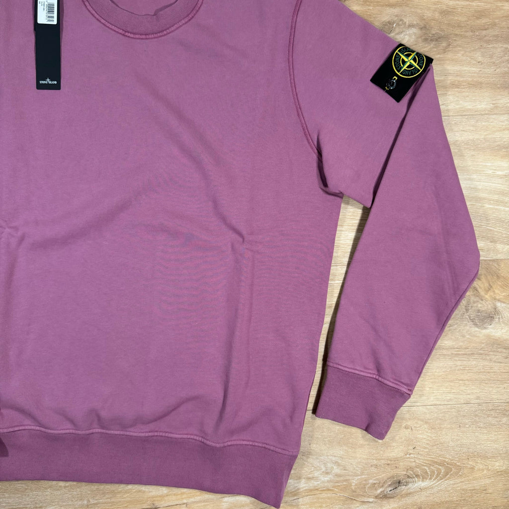 Stone Island Garment Dyed Crewneck Sweatshirt in Onion Rose Ironleague