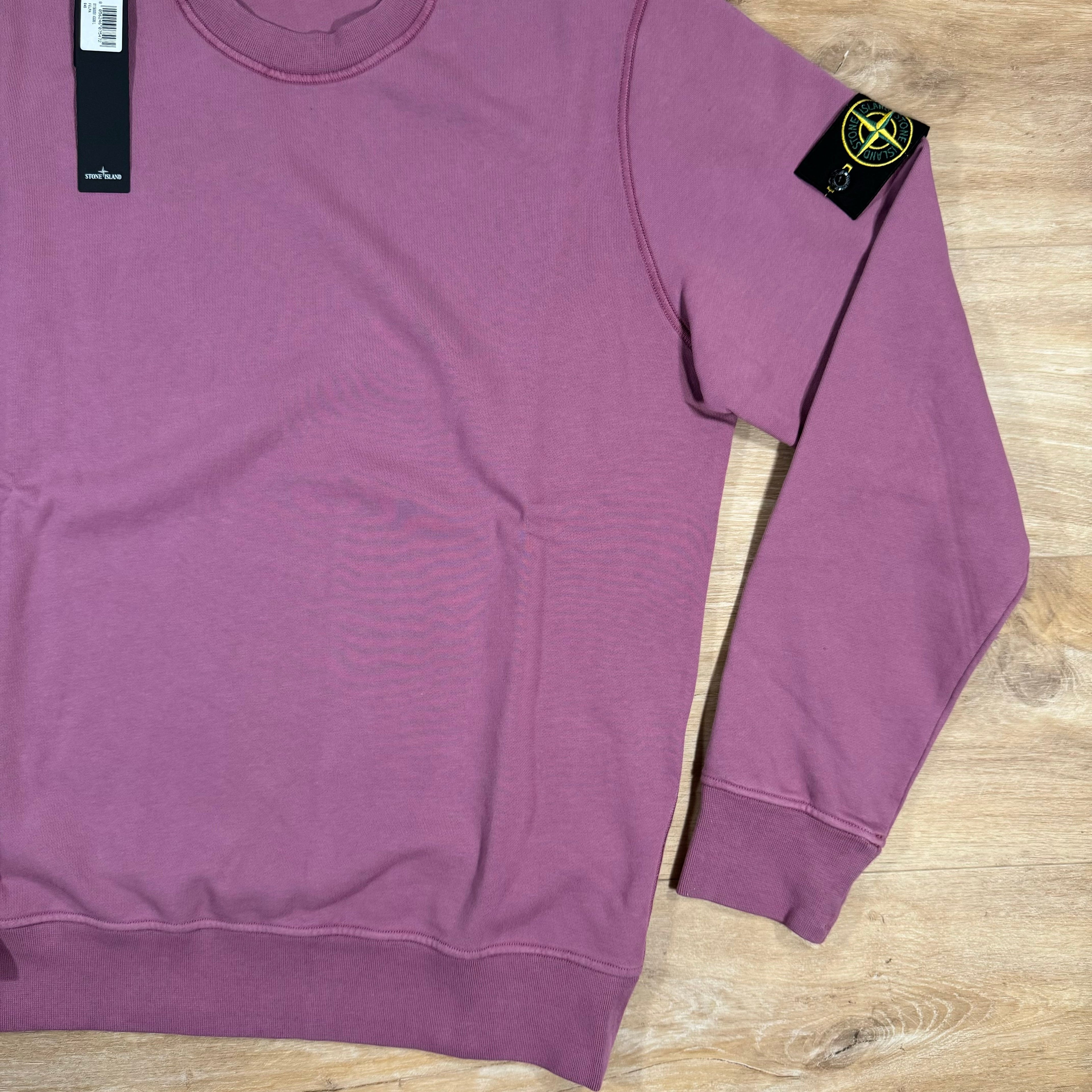 Stone Island Garment Dyed Crewneck Sweatshirt in Onion Rose Ironleague