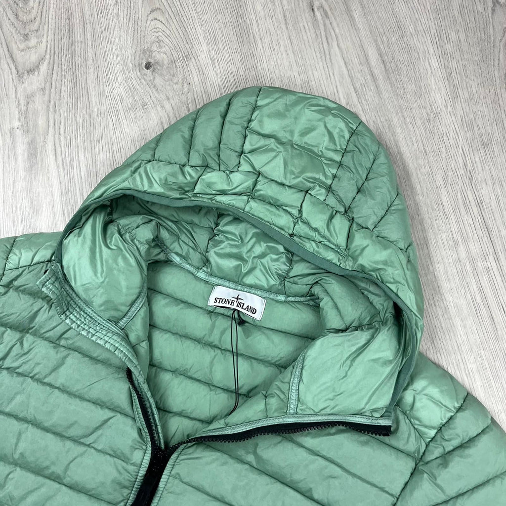 Stone Island Woven Down Jacket - Sage Green Ironleague