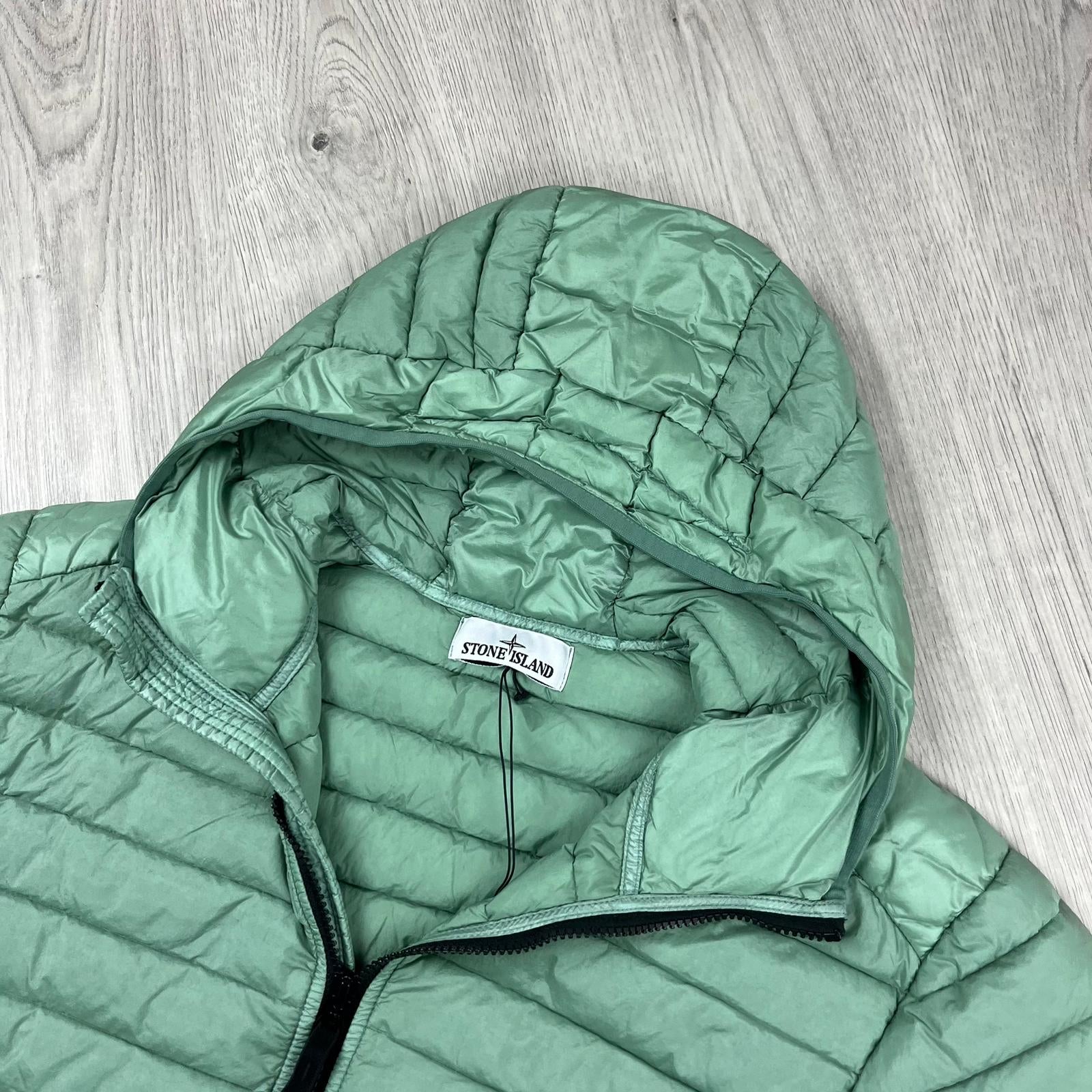 Stone Island Woven Down Jacket - Sage Green Ironleague
