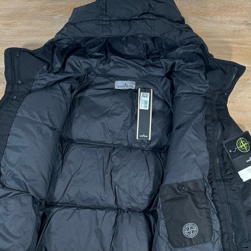 Stone Island Crinkle Reps R-NY Down Parka in Black Ironleague