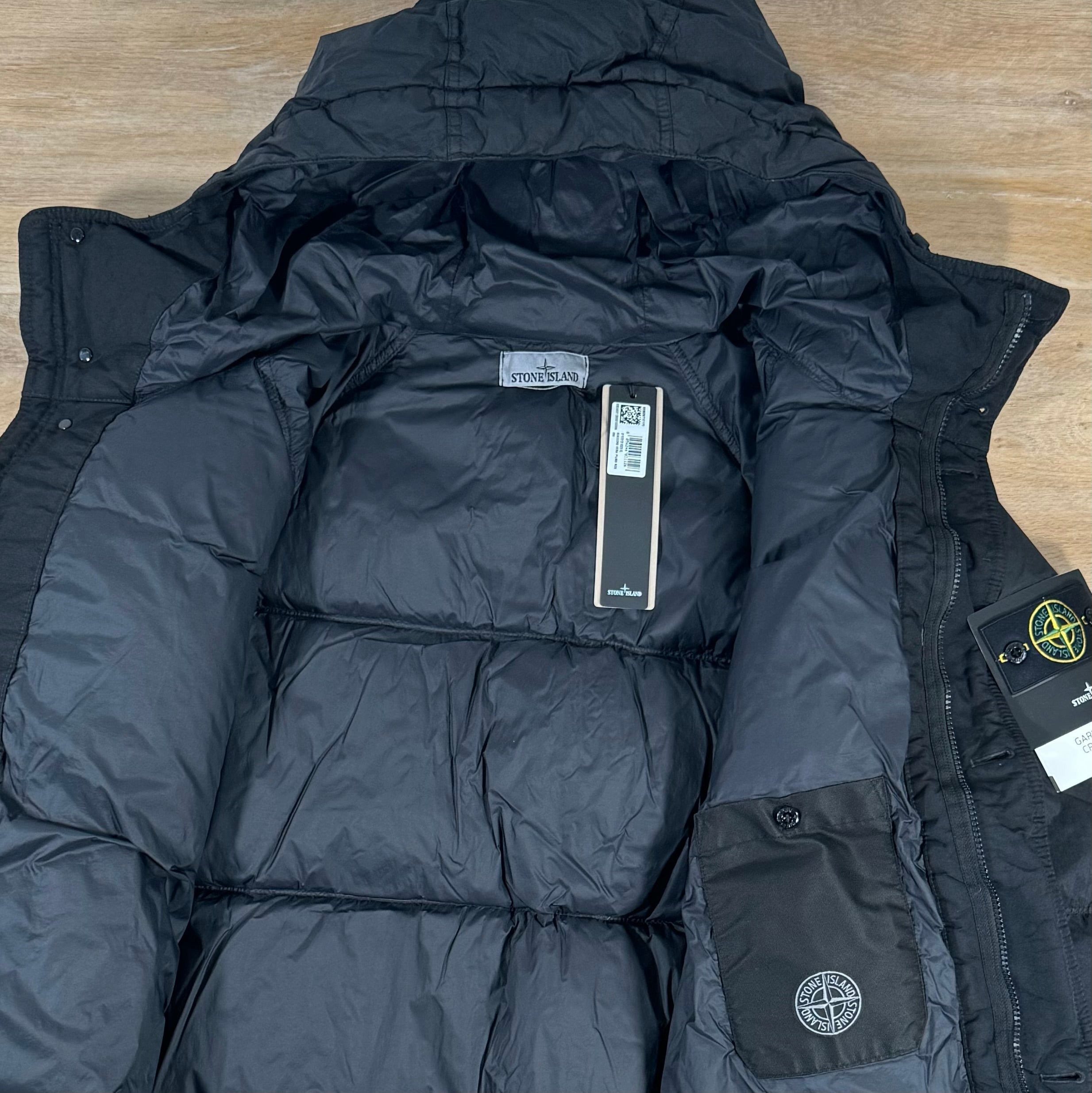 Stone Island Crinkle Reps R-NY Down Parka in Black Ironleague