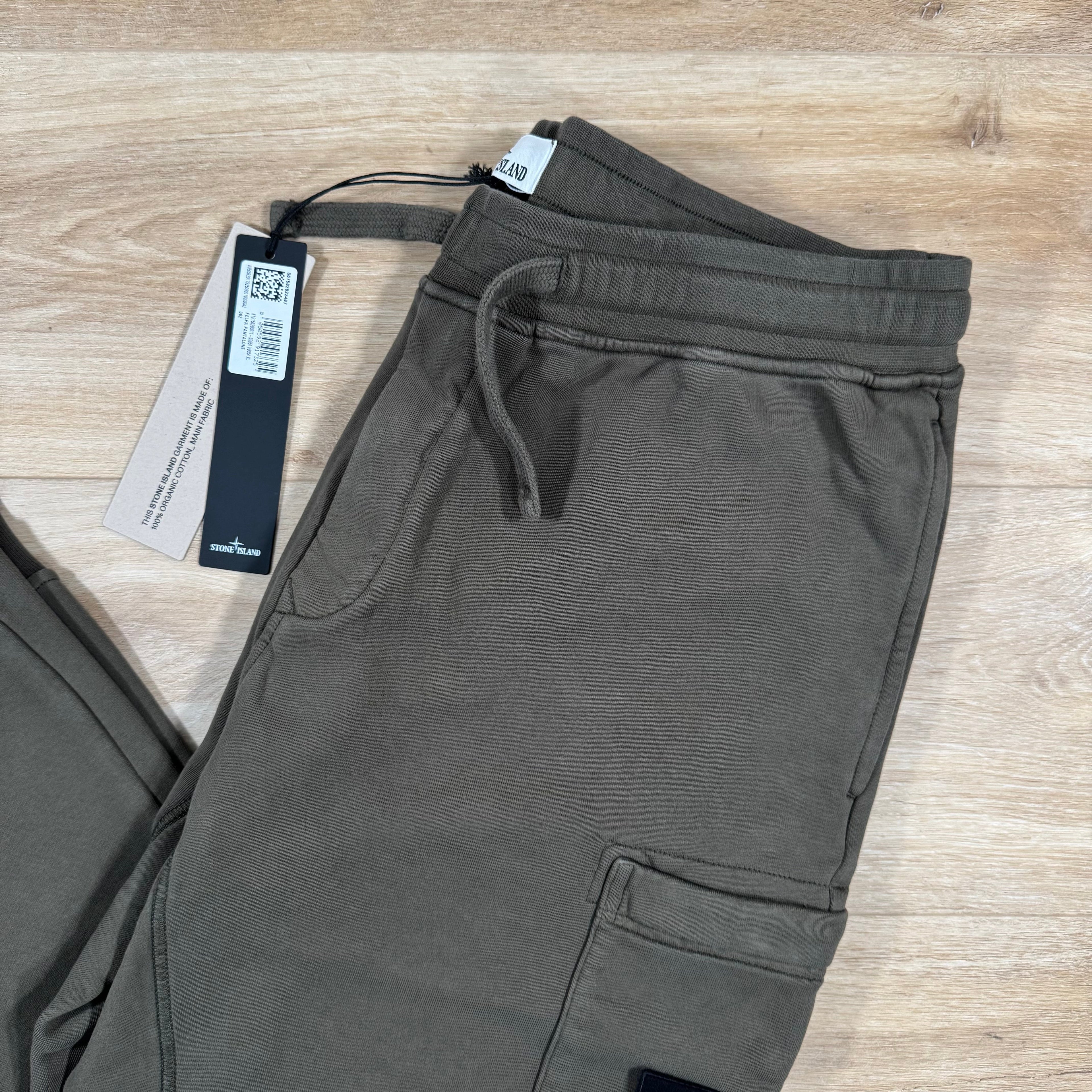 Stone Island Slim Fit Sweatpants in Military Green Ironleague