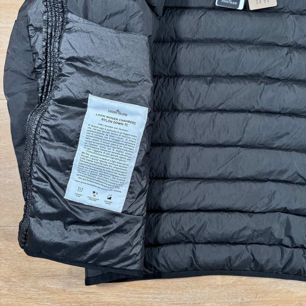 Stone Island Loom Woven Nylon Down-TC Jacket in Black Ironleague