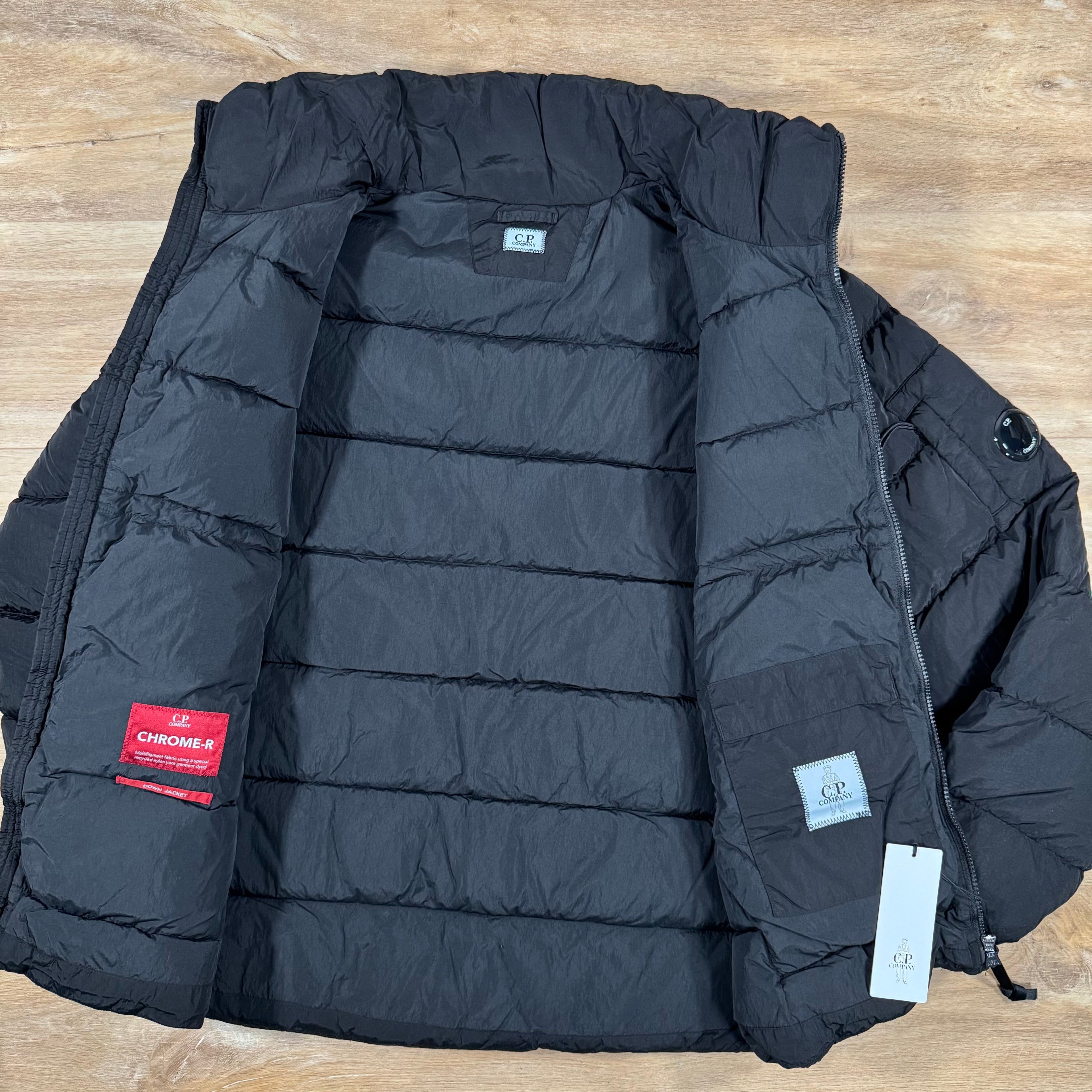 CP Company Chrome-R Down Lens Jacket in Black Ironleague