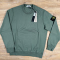 Stone Island Organic Cotton Fleece Sweatshirt in Musk Green Ironleague