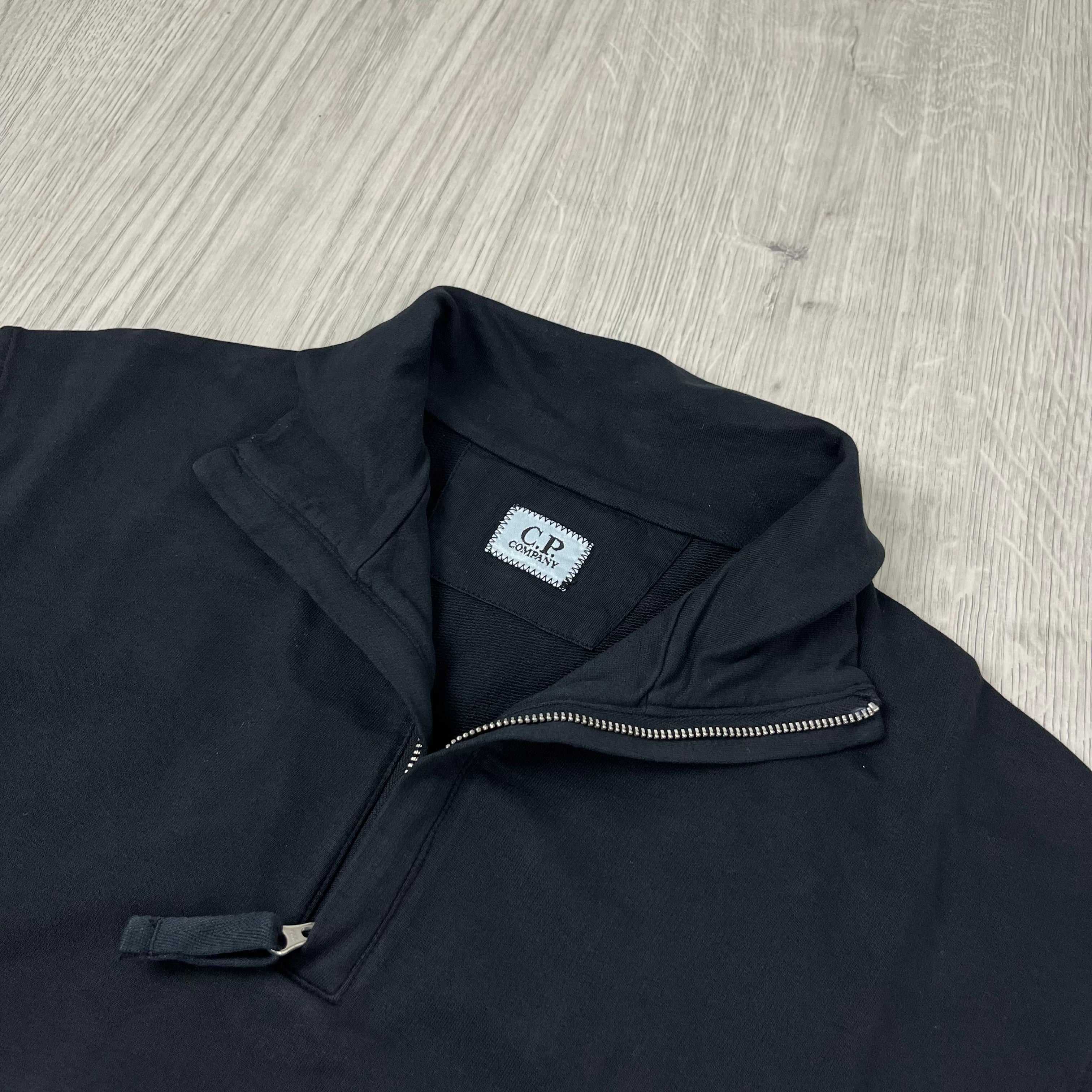 CP Company Light Fleece Zip Sweatshirt - Black Ironleague
