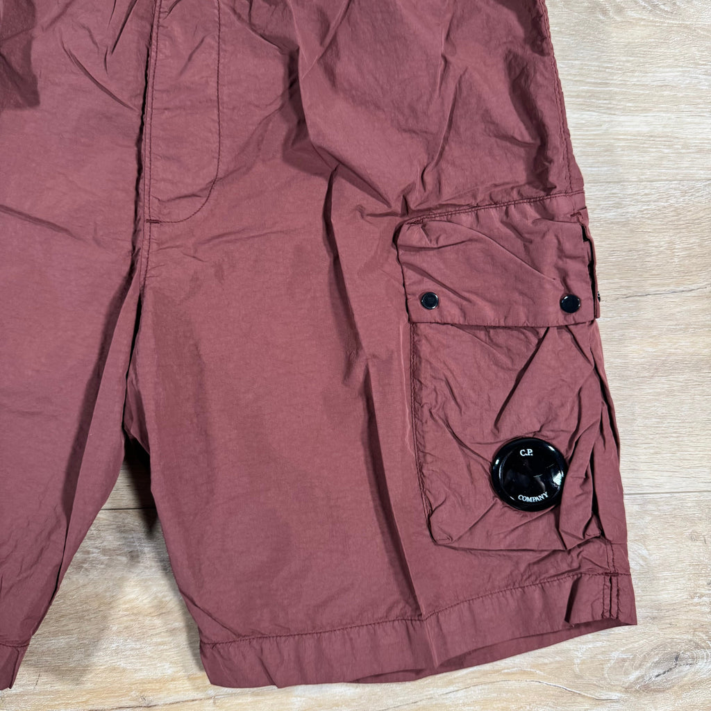 CP Company Flatt Nylon Cargo Lens Swim Shorts in Sable - Brown Ironleague