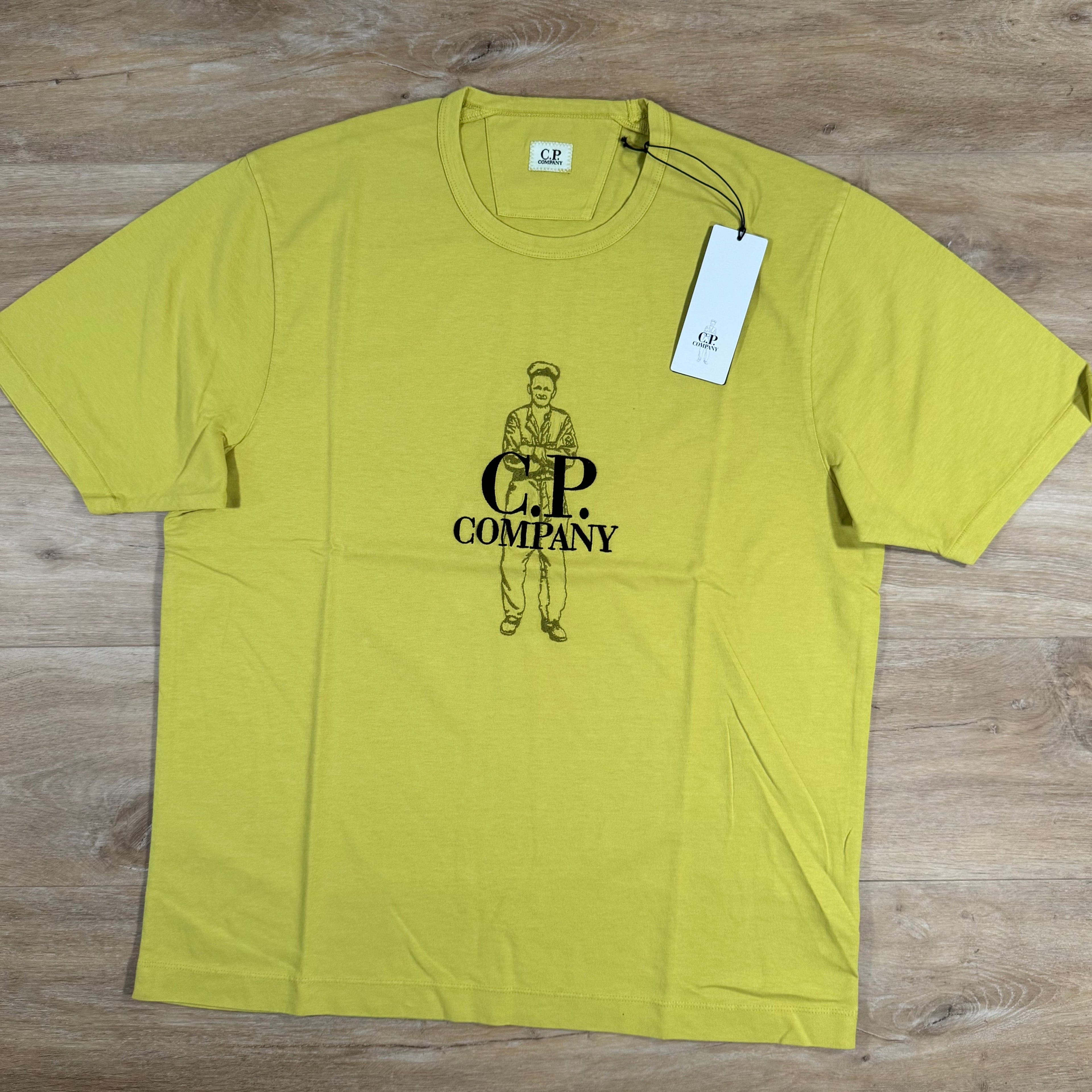 CP Company 1020 British Sailor T-Shirt in Cress Green - Yellow Ironleague