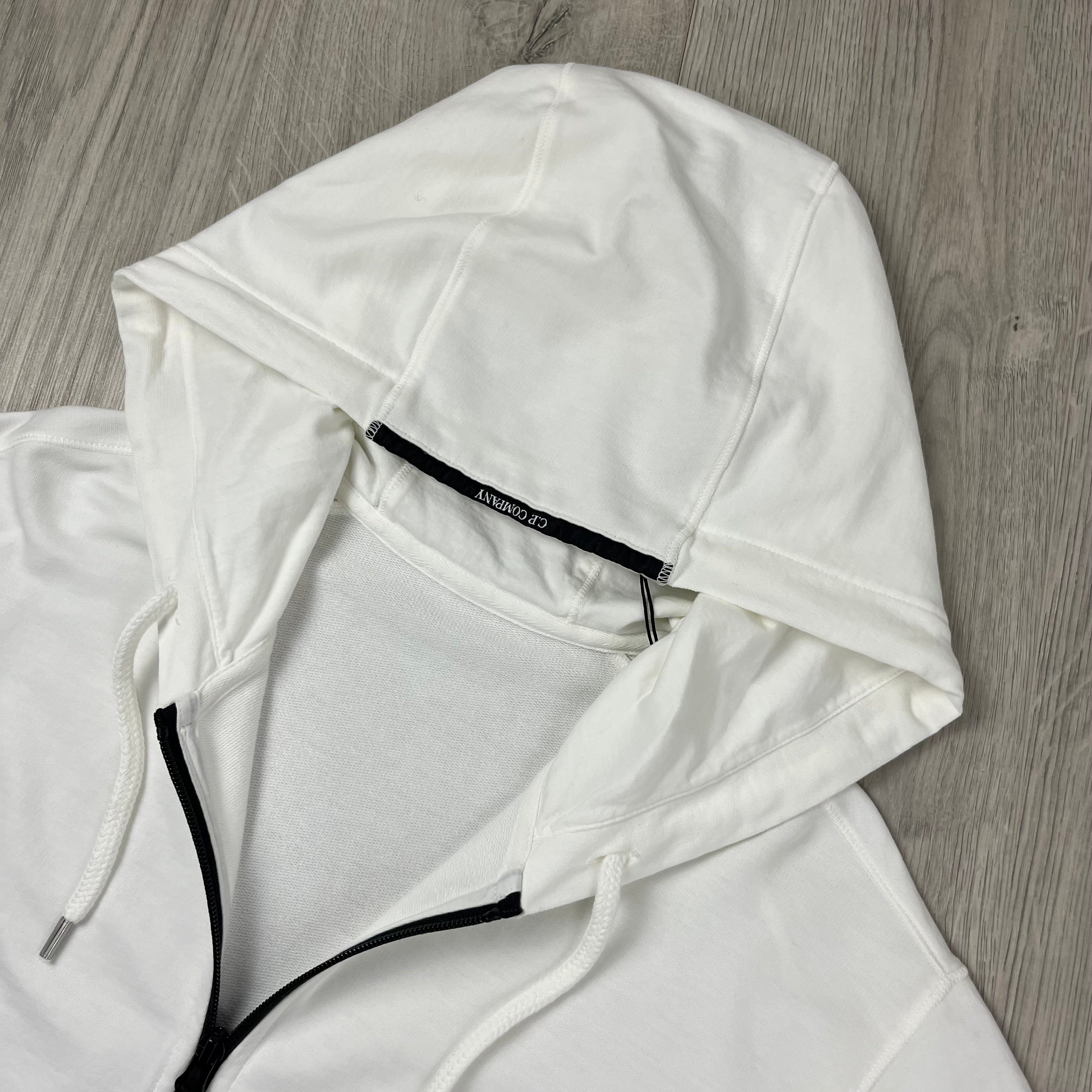 CP Company Zip Hoodie - White Ironleague