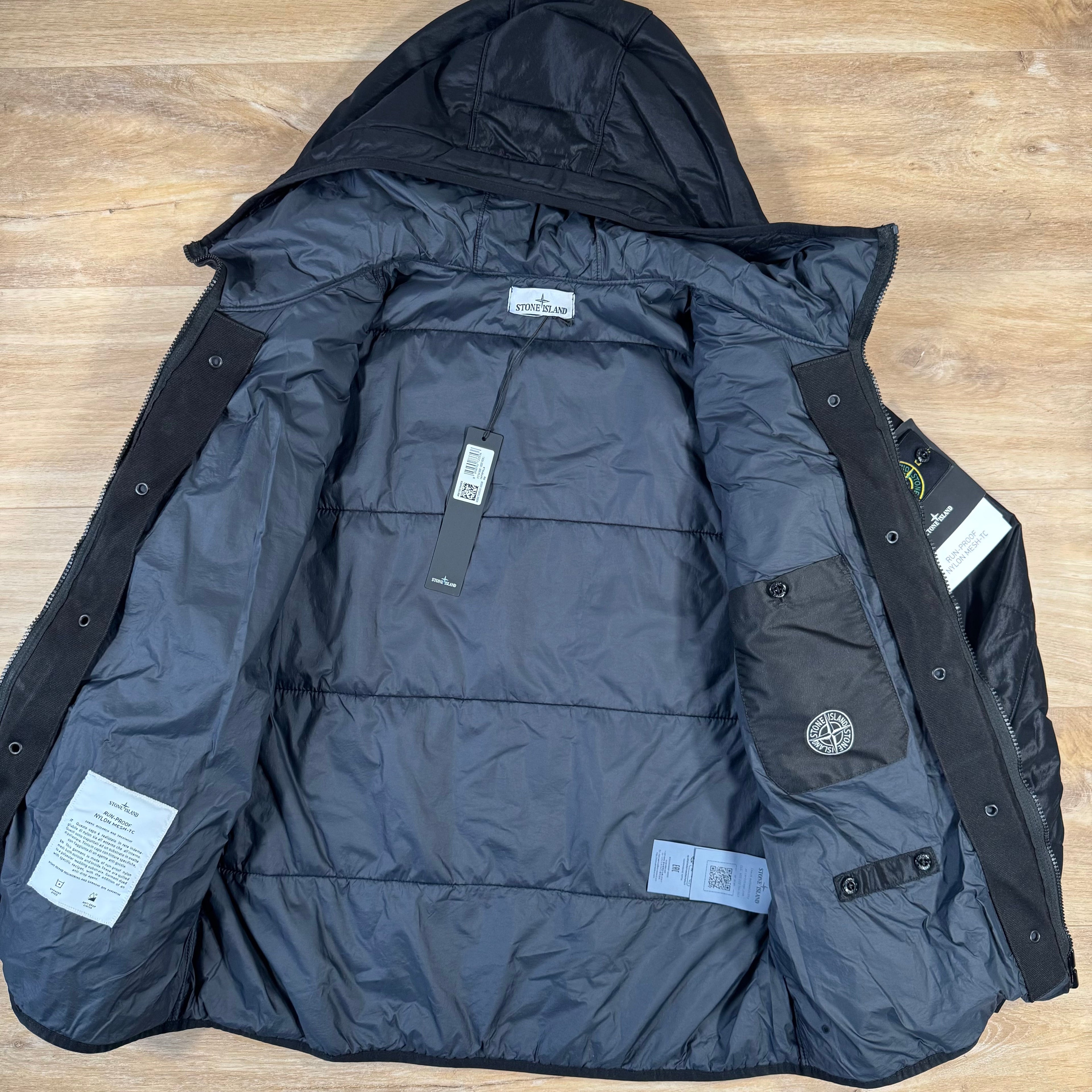 Stone Island Run-Proof Nylon Mesh-TC Reversible Jacket in Black Ironleague