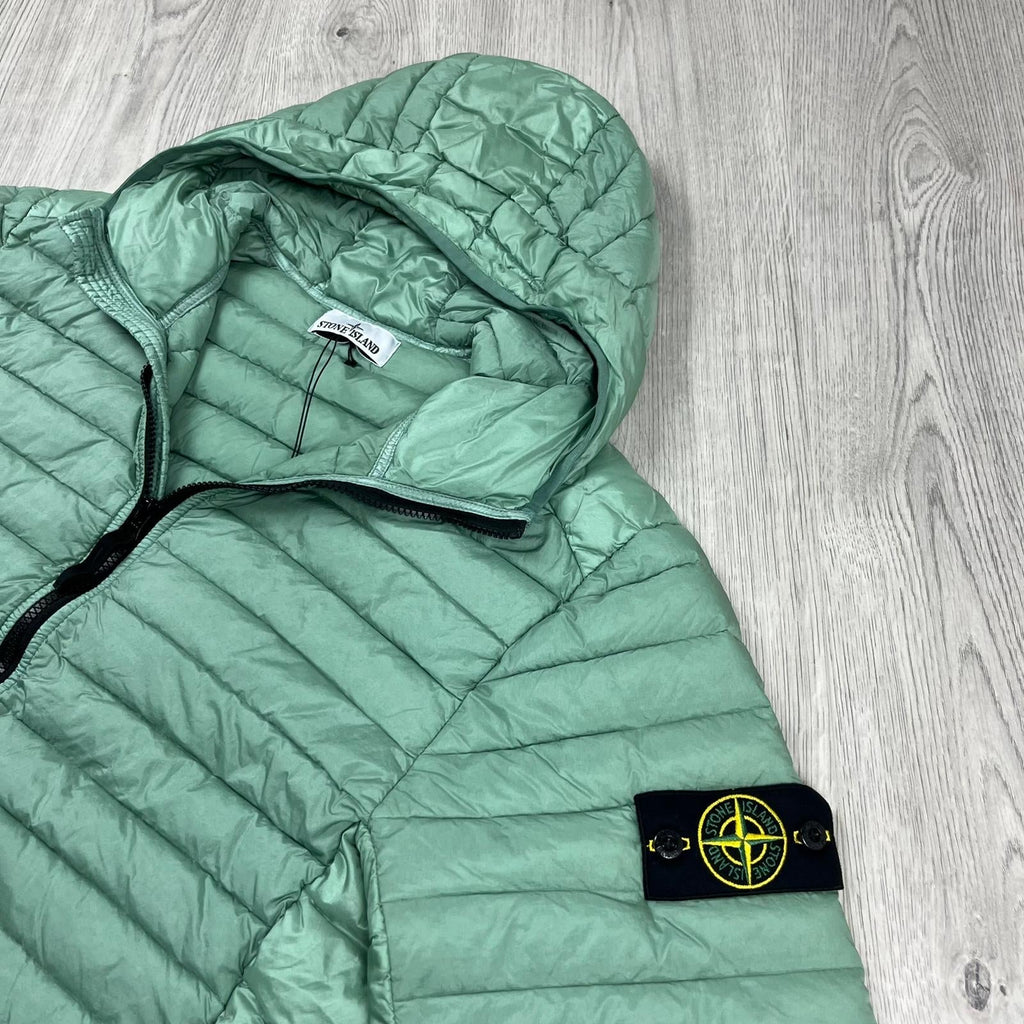Stone Island Woven Down Jacket - Sage Green Ironleague