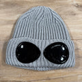 CP Company Extra Fine Merino Wool Goggle Beanie in Grey Ironleague