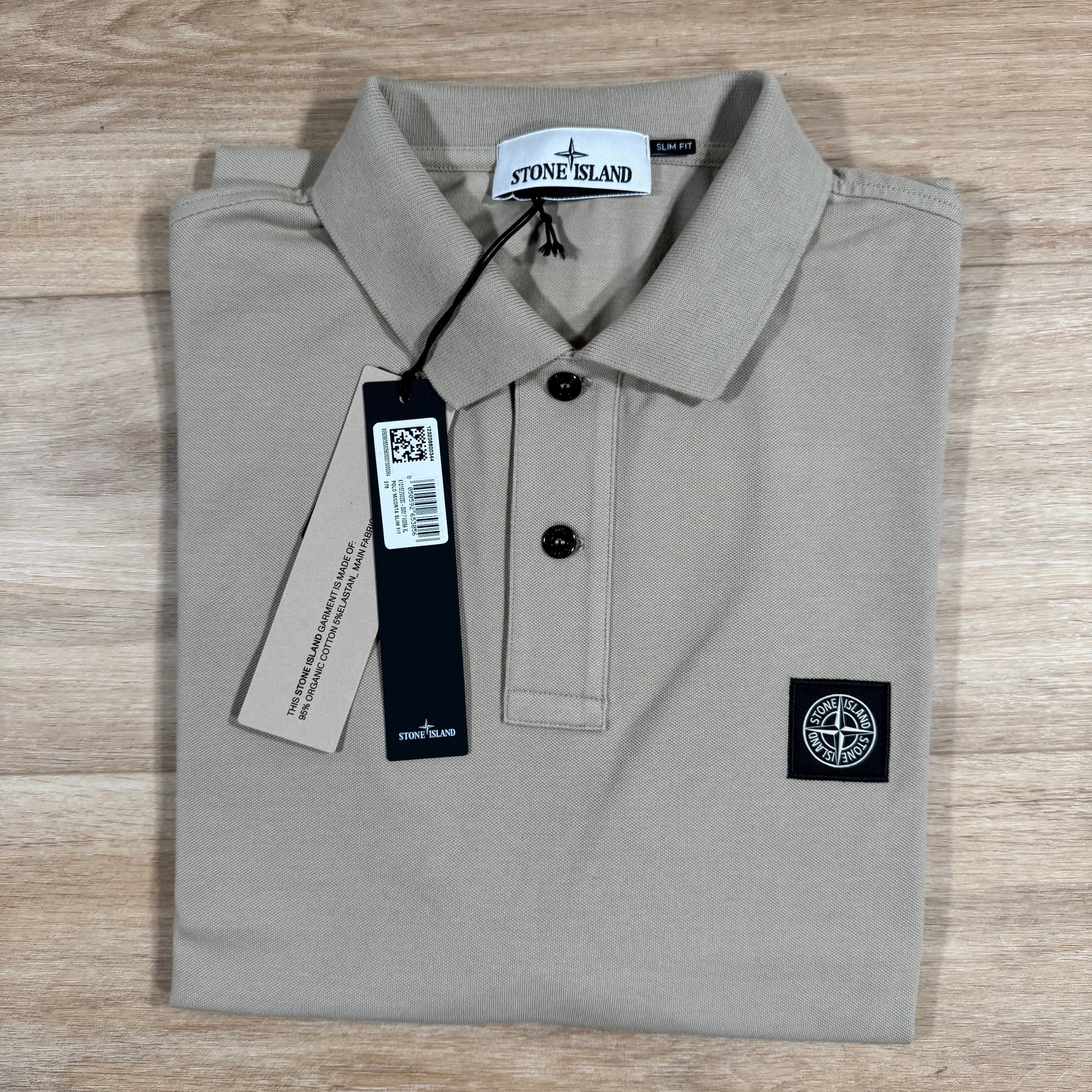 Stone Island Organic Cotton Pique Polo Shirt in Desert Ironleague