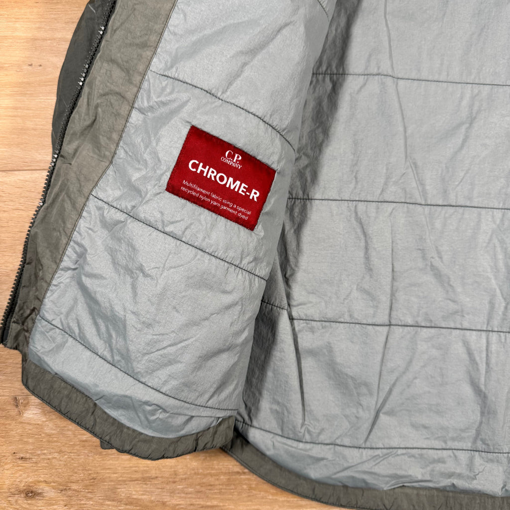 CP Company Chrome-R Hooded Zipped Lens Overshirt in Gunmetal Ironleague