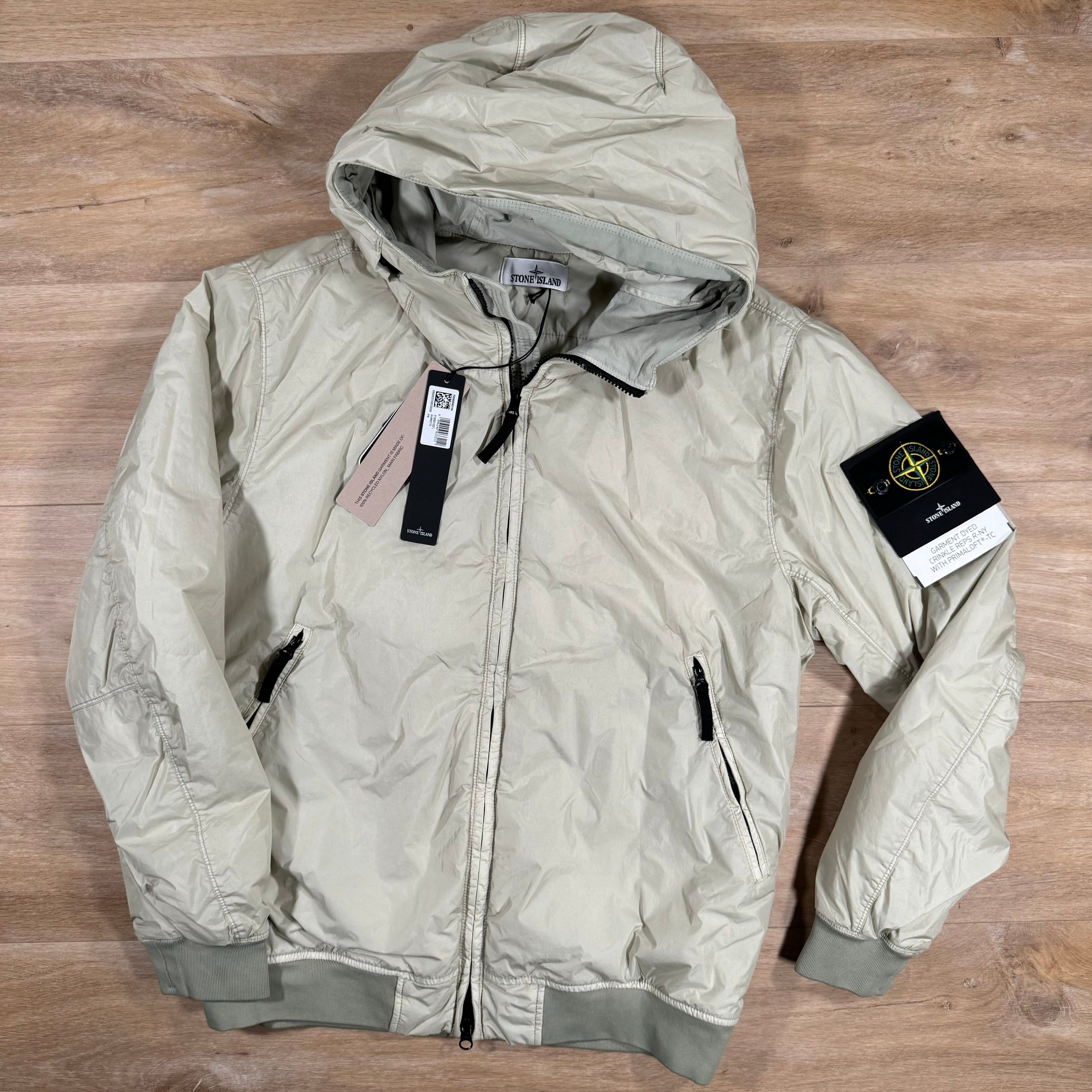 Stone Island Crinkle Reps R-NY Primaloft T-C Jacket in Plaster Ironleague