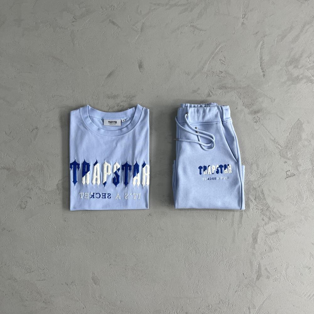 Trapstar Chenille Decoded Short Set - Blue Ironleague