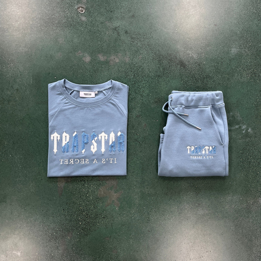Trapstar Chenille Decoded Short Set - Citadel/White Ironleague
