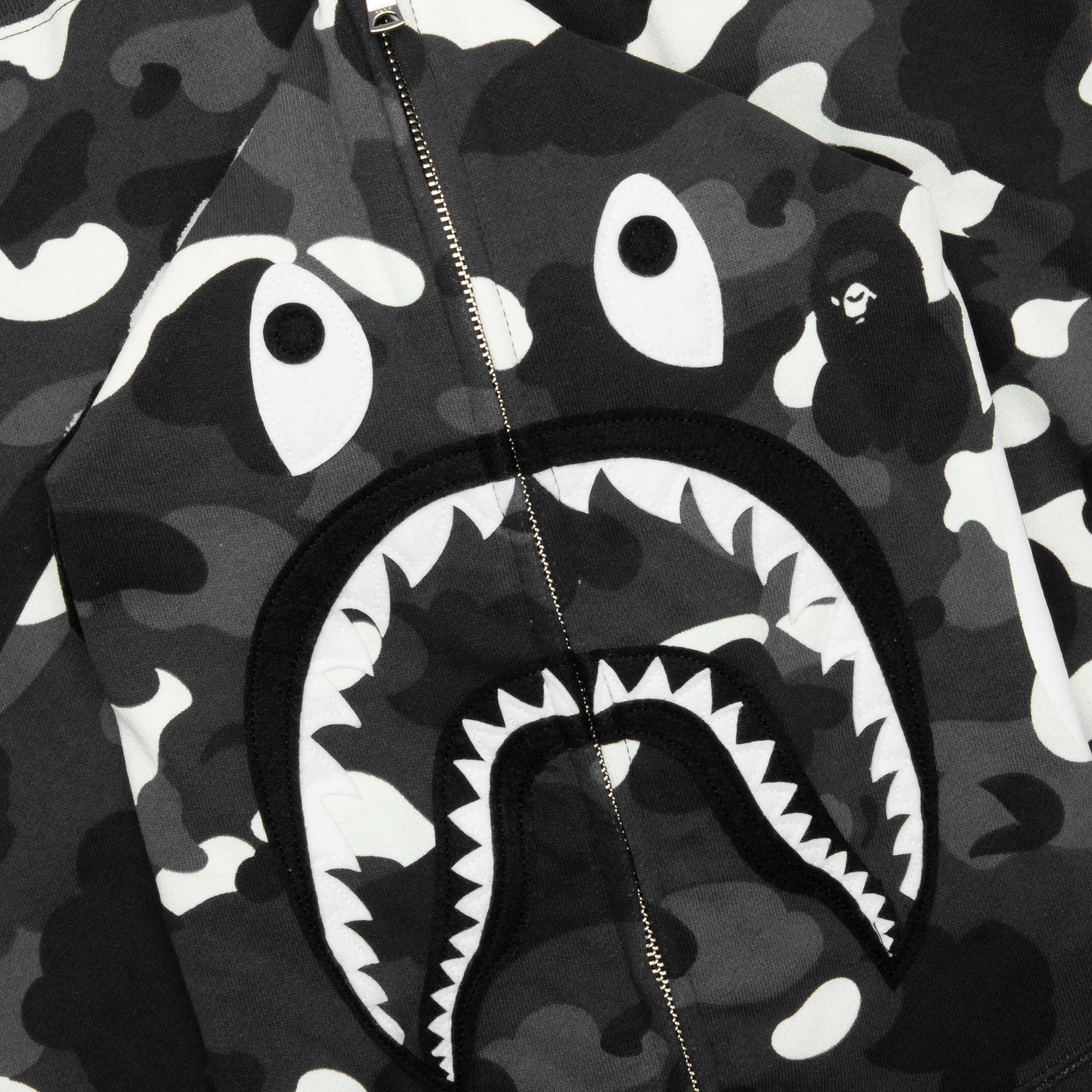 A BATHING APE City Camo Shark Full Zip Hoodie - Black