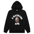 A BATHING APE College Puffy Relaxed Fit Pullover Hoodie - Black