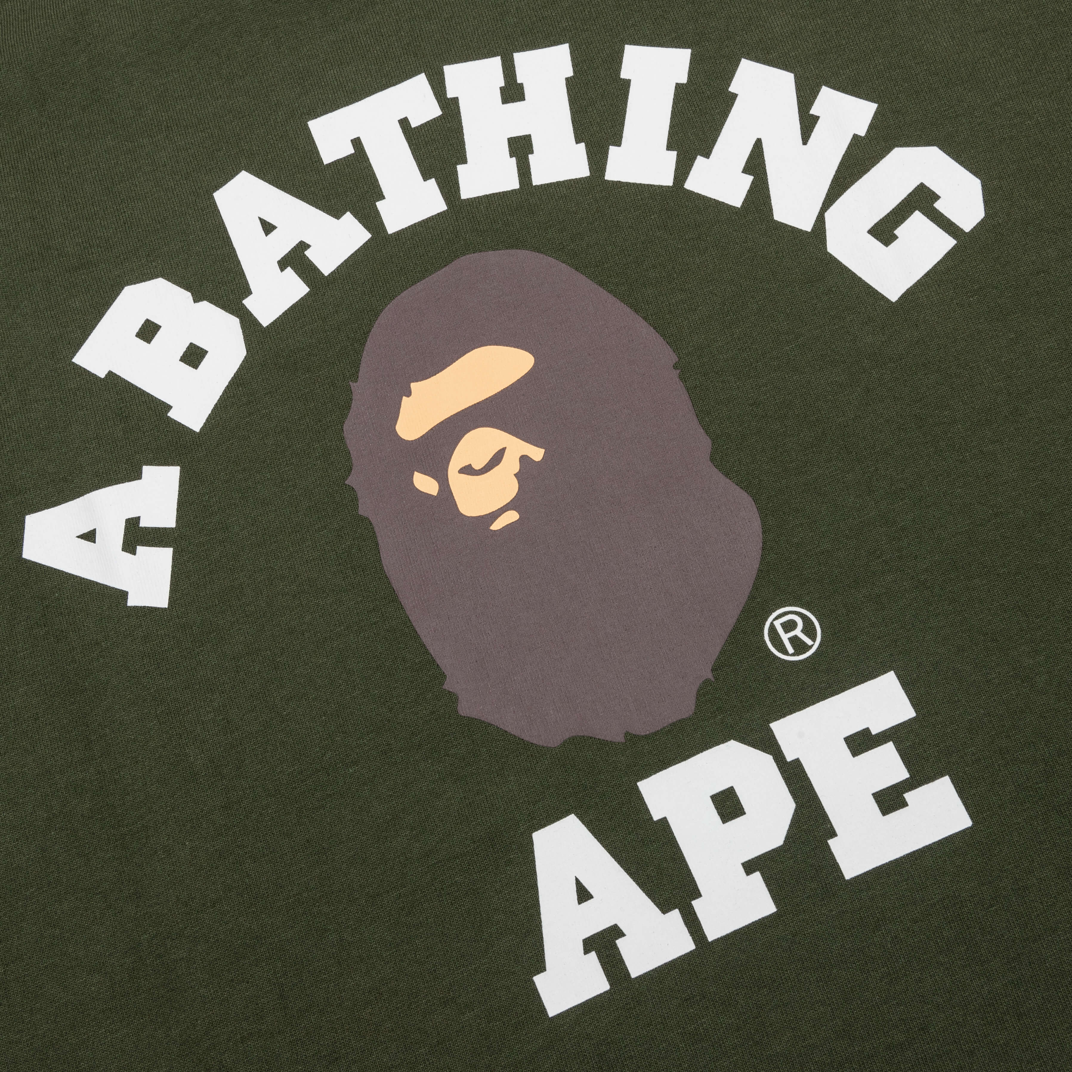A BATHING APE College Tee - Olive Drab