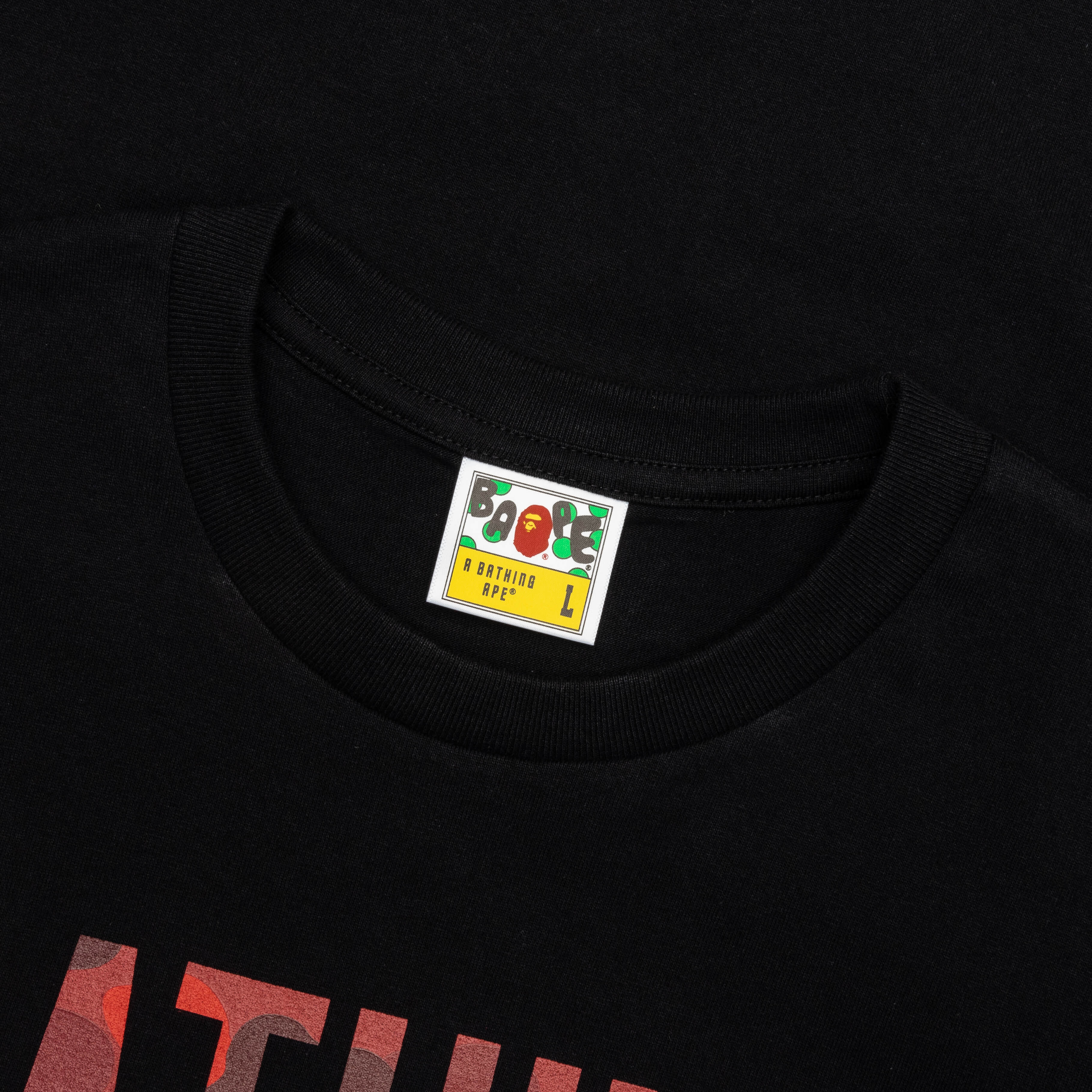 A BATHING APE Color Camo Bathing Ape Tee - Black