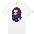 A BATHING APE Color Camo Big Ape Head Tee - White/Purple